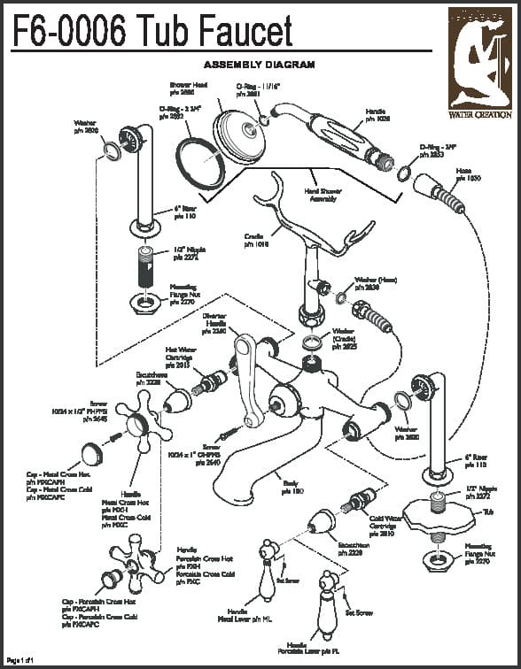Water Creation Hera 3-Handle Vintage Claw Foot Tub Faucet with Hand Shower and Cross Handles in Oil Rubbed Bronze