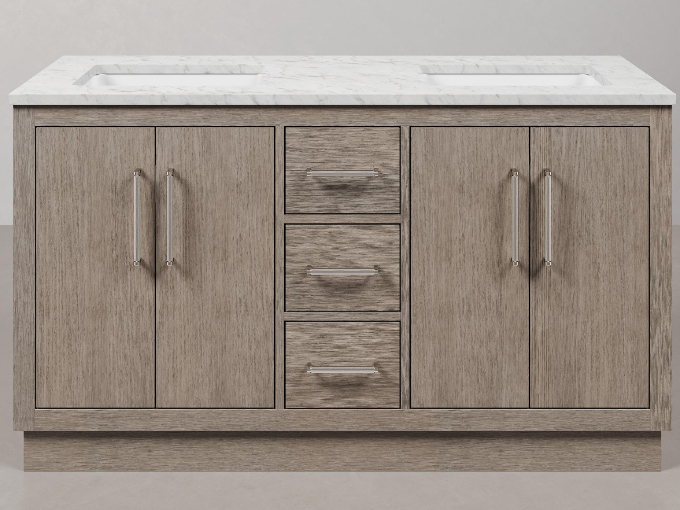 Water Creation Hugo Vanity in Grey Oak with Chrome Hardware