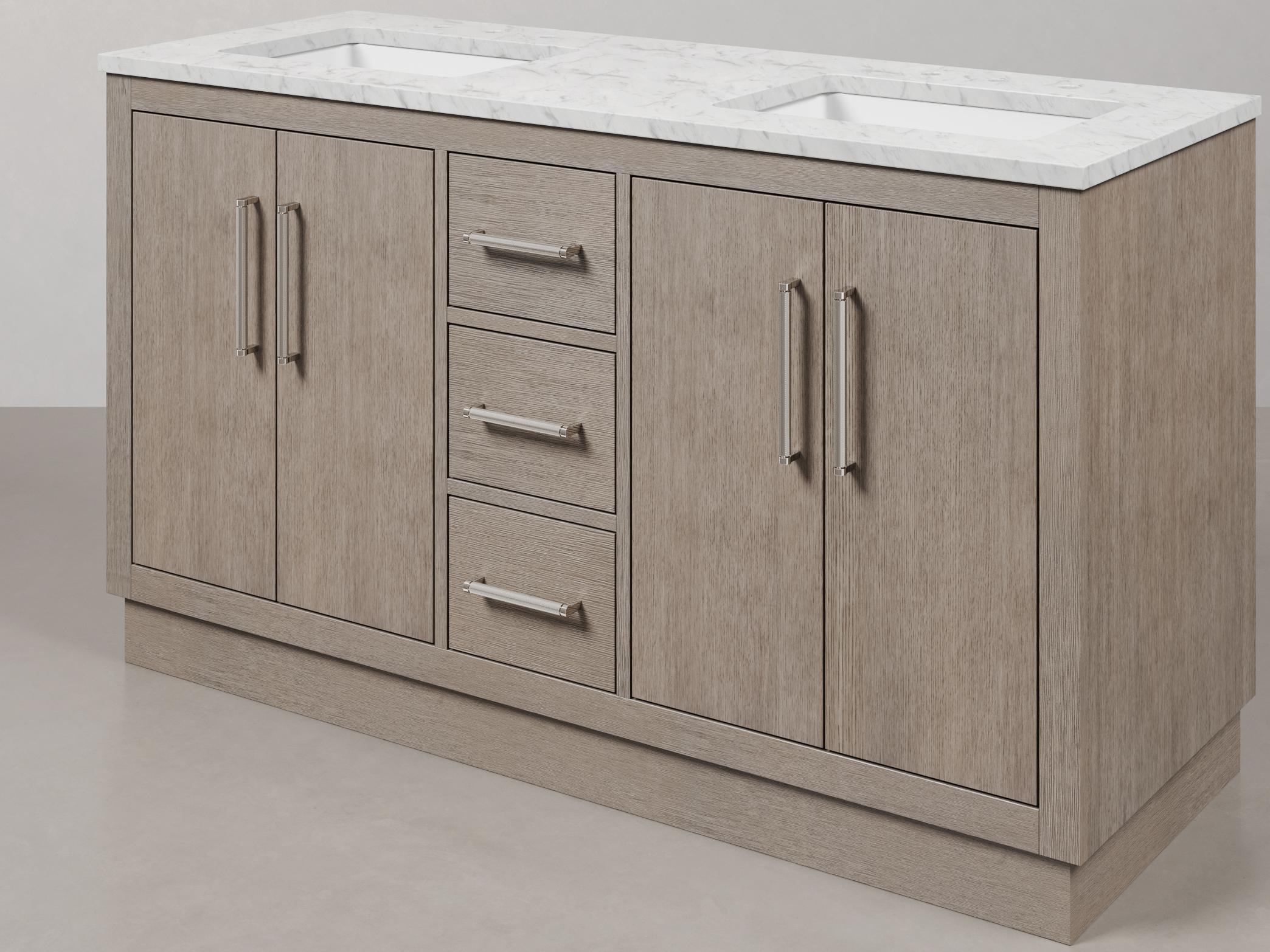 Water Creation Hugo Vanity in Grey Oak with Chrome Hardware