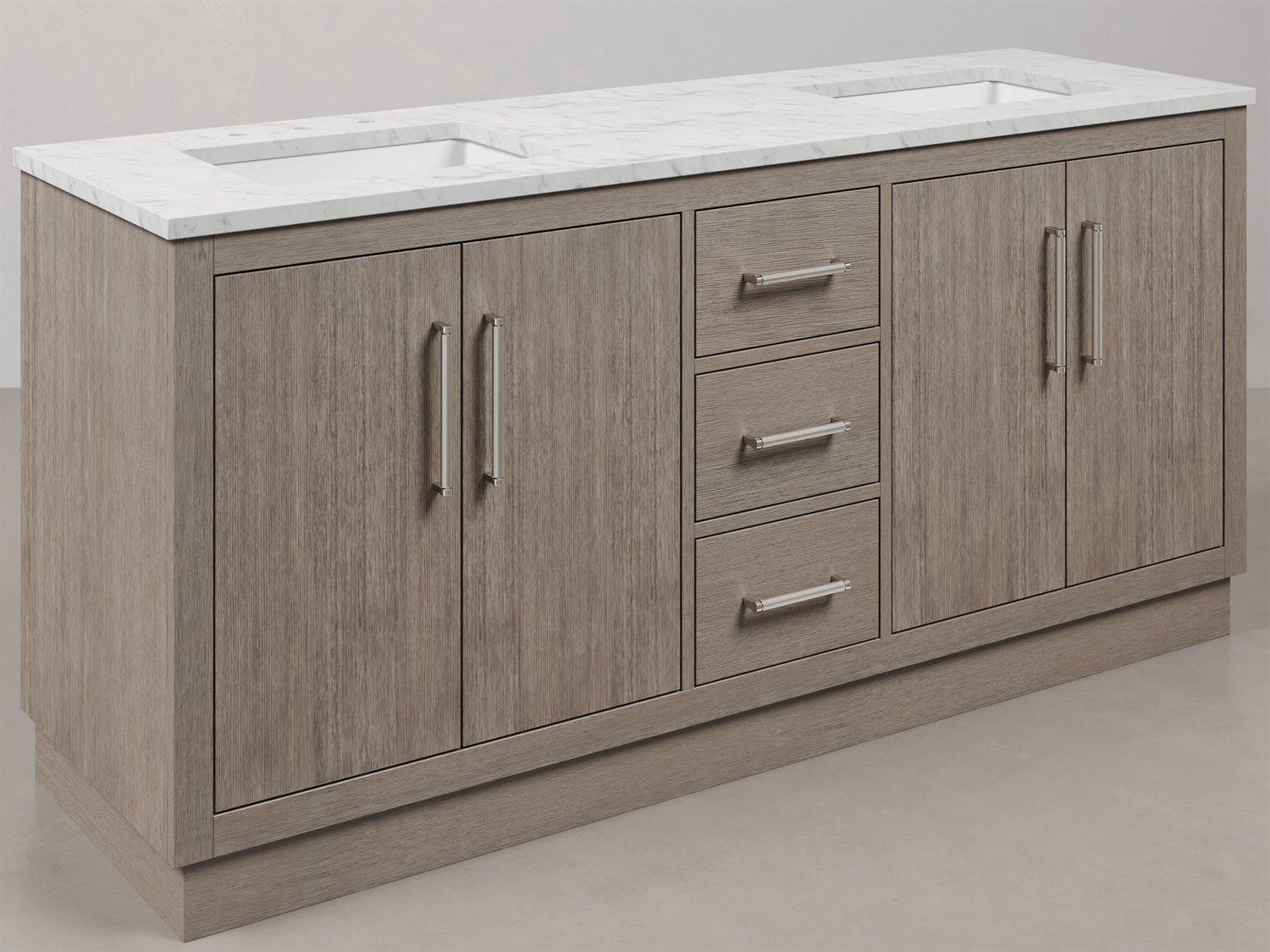Water Creation Hugo Vanity in Grey Oak with Chrome Hardware