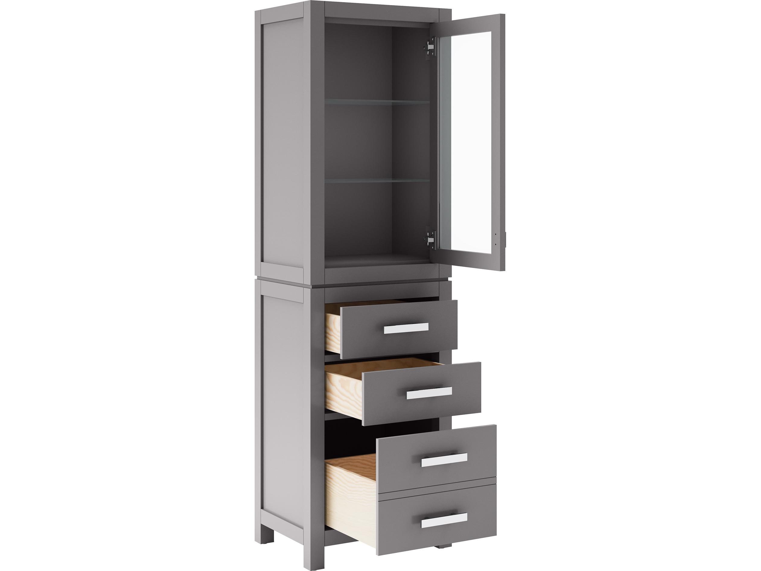 Water Creation Madison Chrome Cashmere Grey Rubberwood Accent Chest