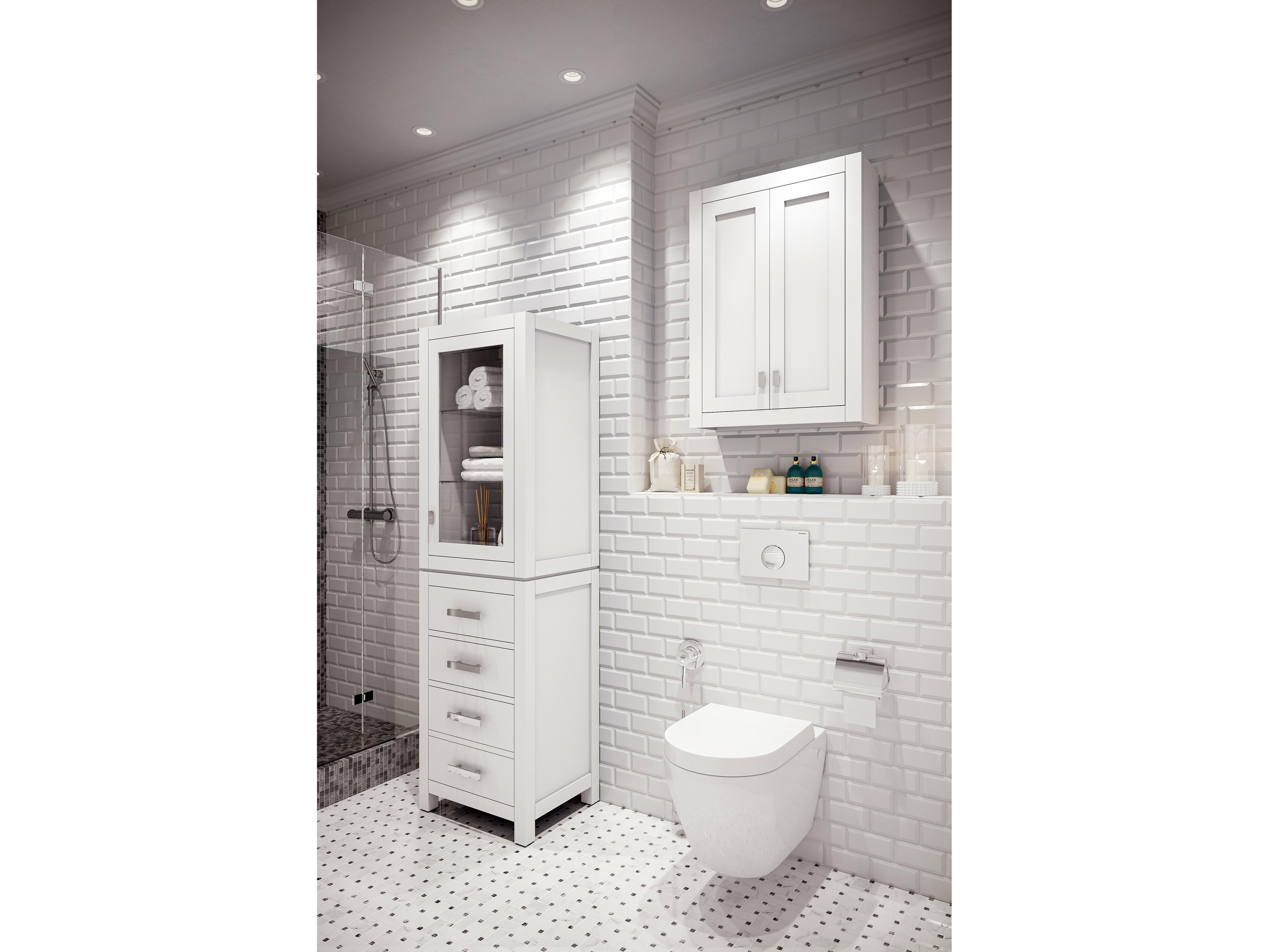 Water Creation Madison Chrome Pure White Rubberwood Accent Chest