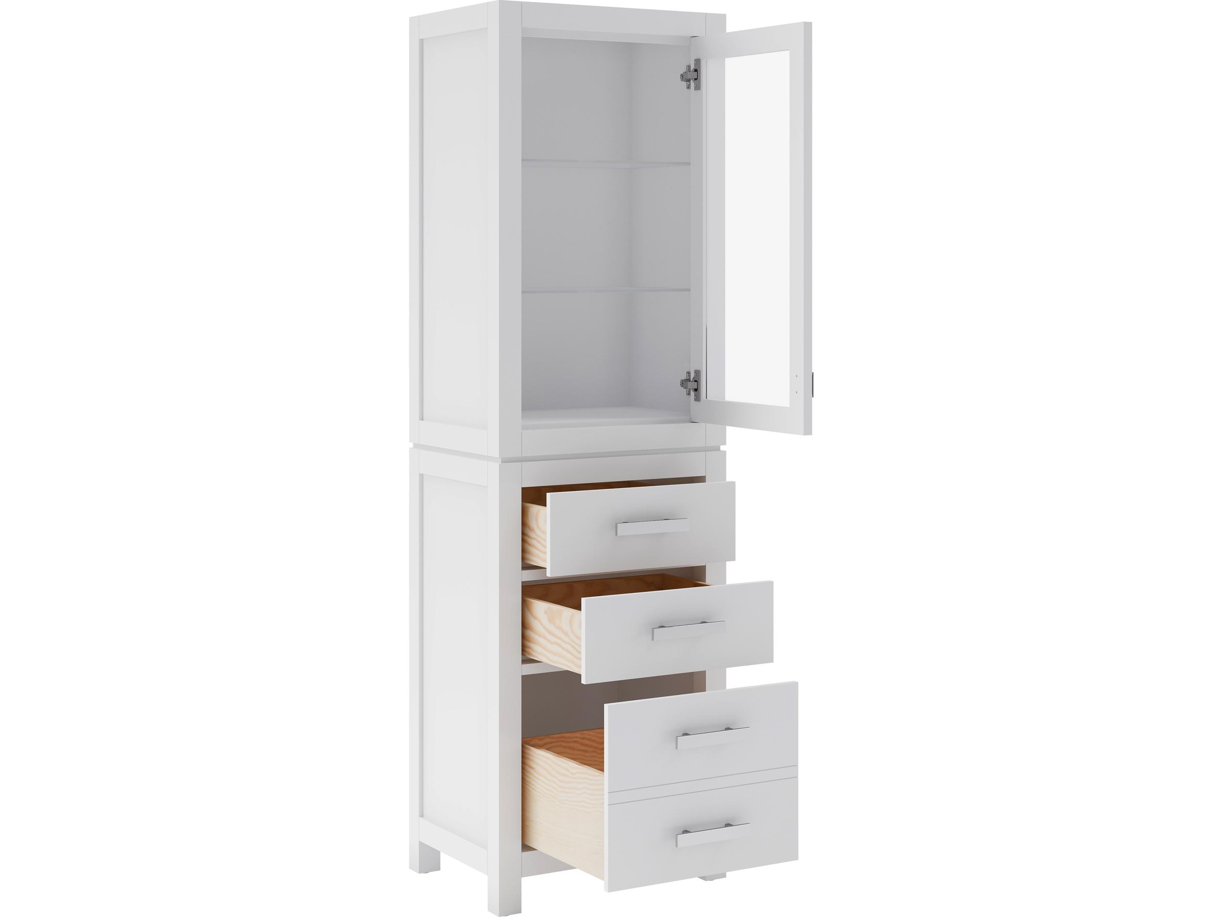 Water Creation Madison Chrome Pure White Rubberwood Accent Chest