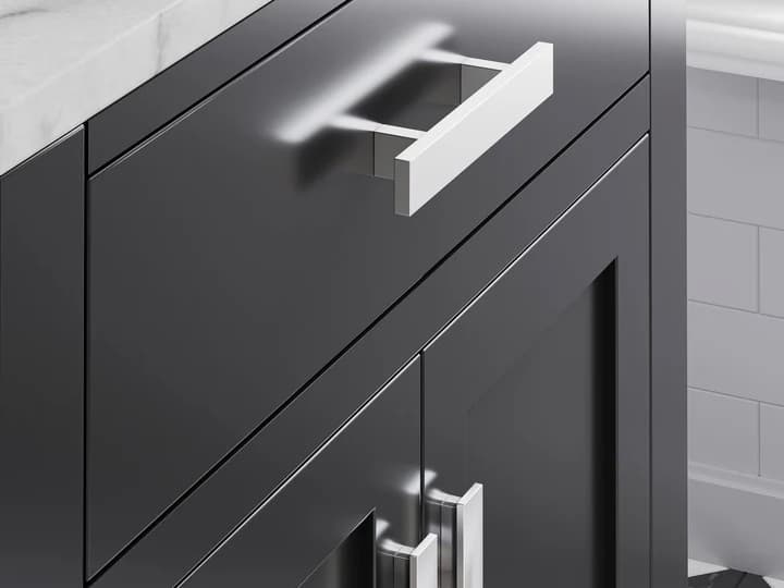 Water Creation Madison Single Sink Carrara White Marble Countertop Bath Vanity in Espresso