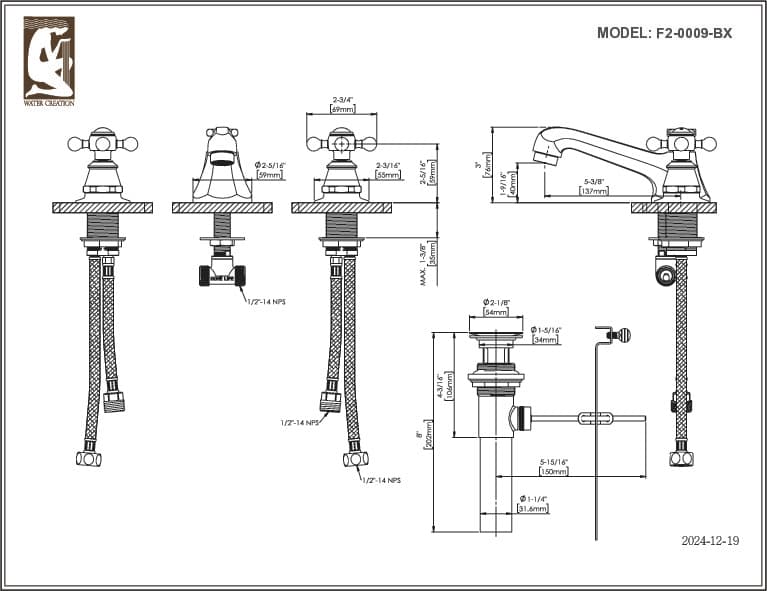 Water Creation Madison Double Sink Carrara White Marble Countertop Bath Vanity in Pure White with Chrome Hardware, Classic Faucets and Rectangular Mirrors (S)