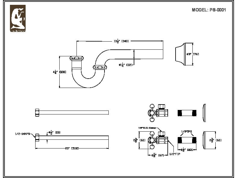 Water Creation Classic Water Supply Kit In Chrome Finish
