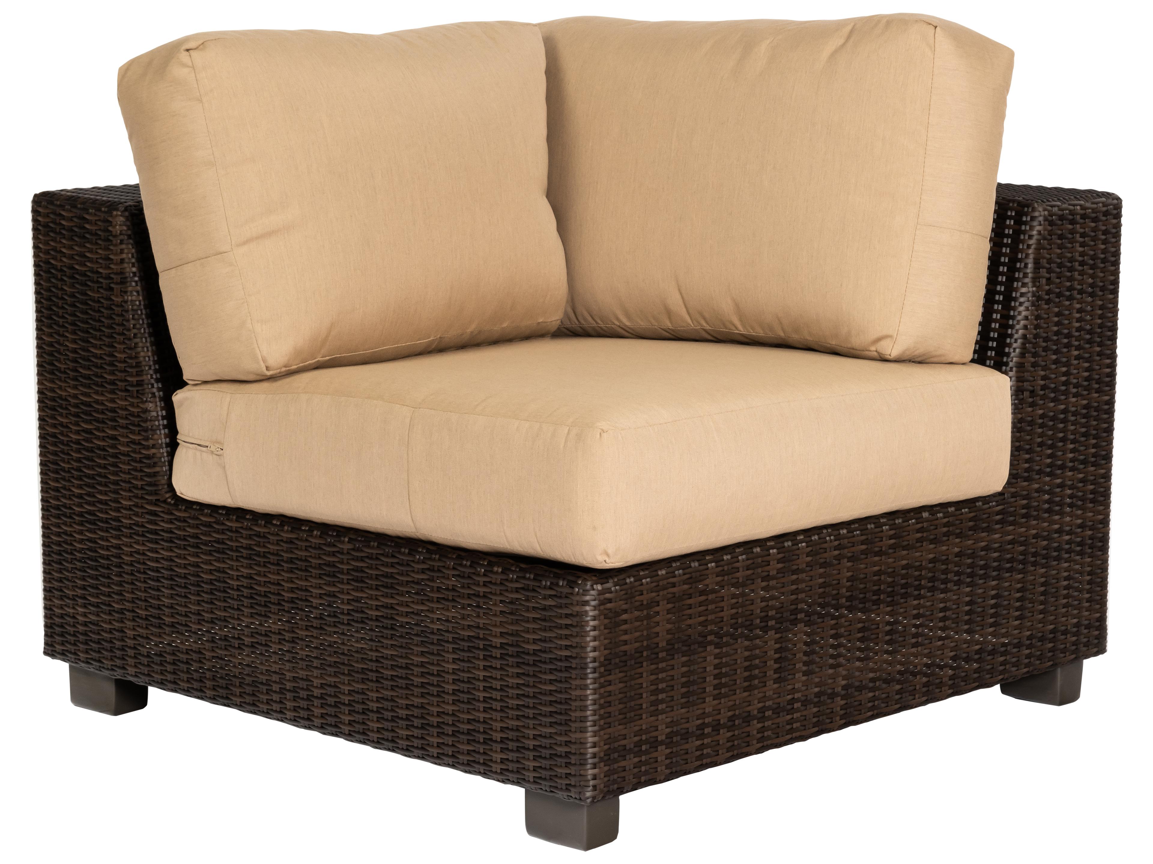 Whitecraft Montecito Wicker Corner Outdoor Patio Lounge Chair