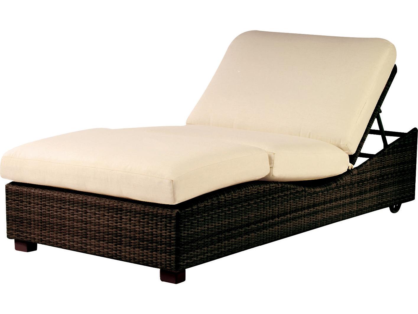 Woodard Whitecraft Montecito Wicker Double Patio Chaise Lounge