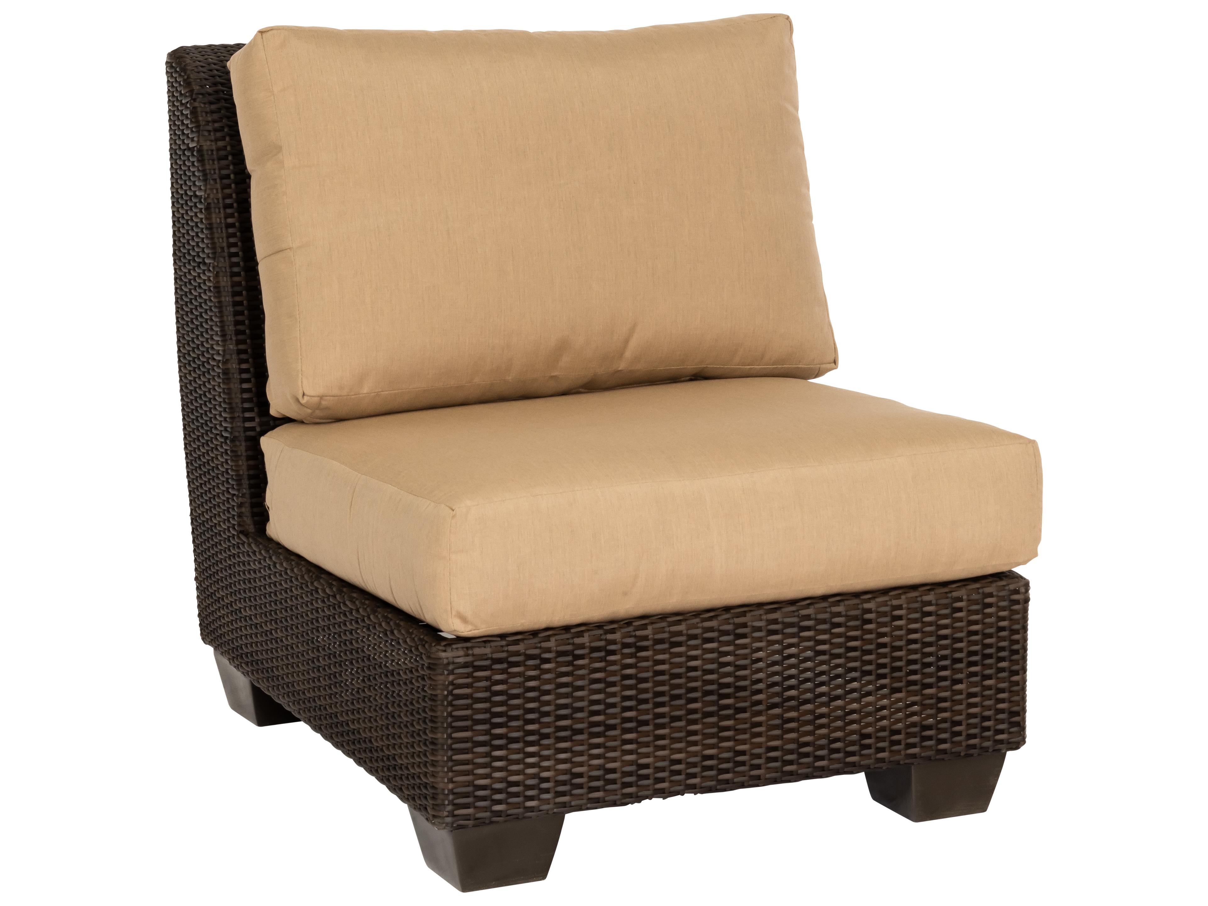 Woodard Whitecraft Saddleback Wicker Modular Patio Lounge Chair