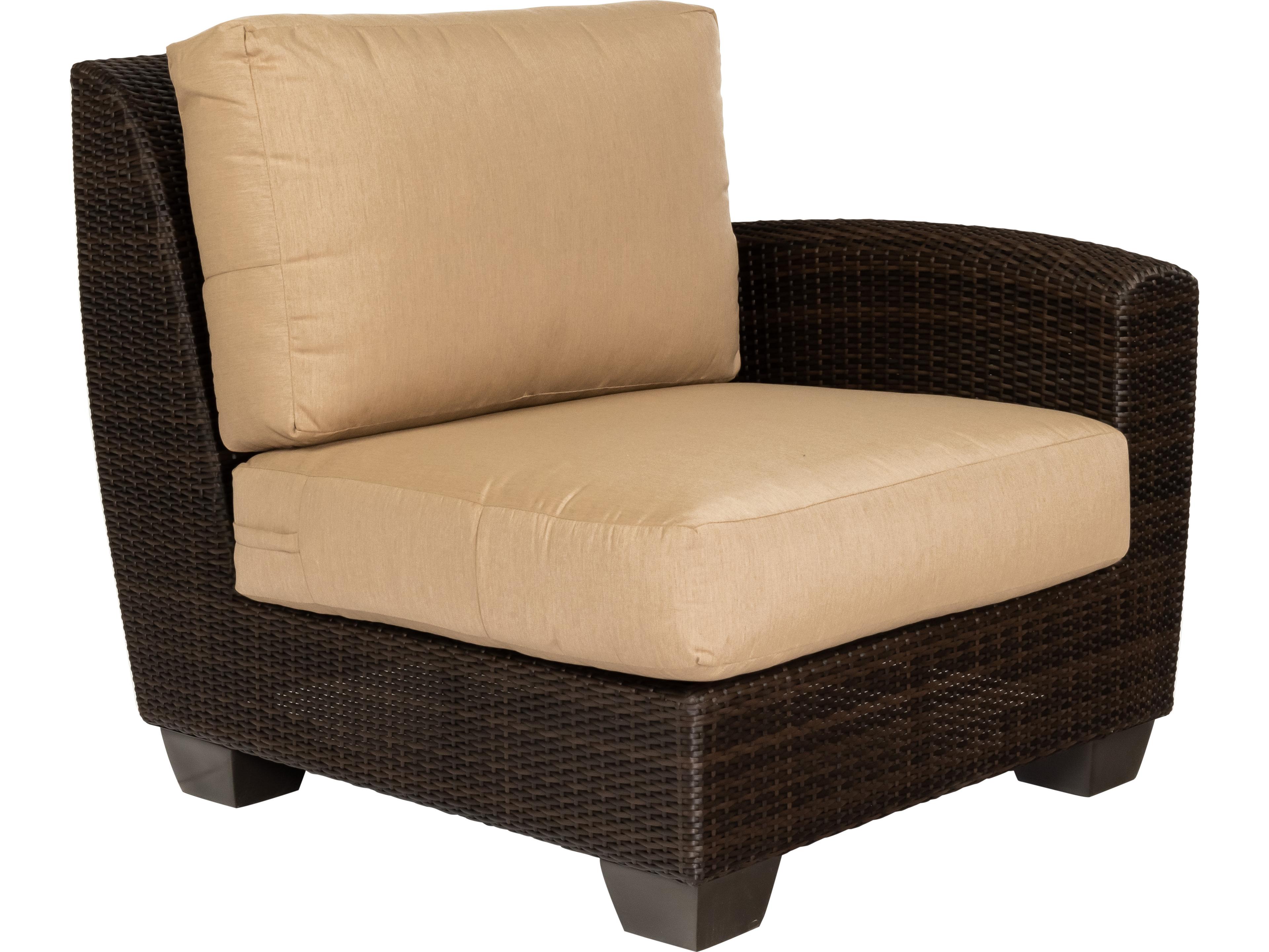 Woodard Whitecraft Saddleback Wicker Right Arm Patio Lounge Chair