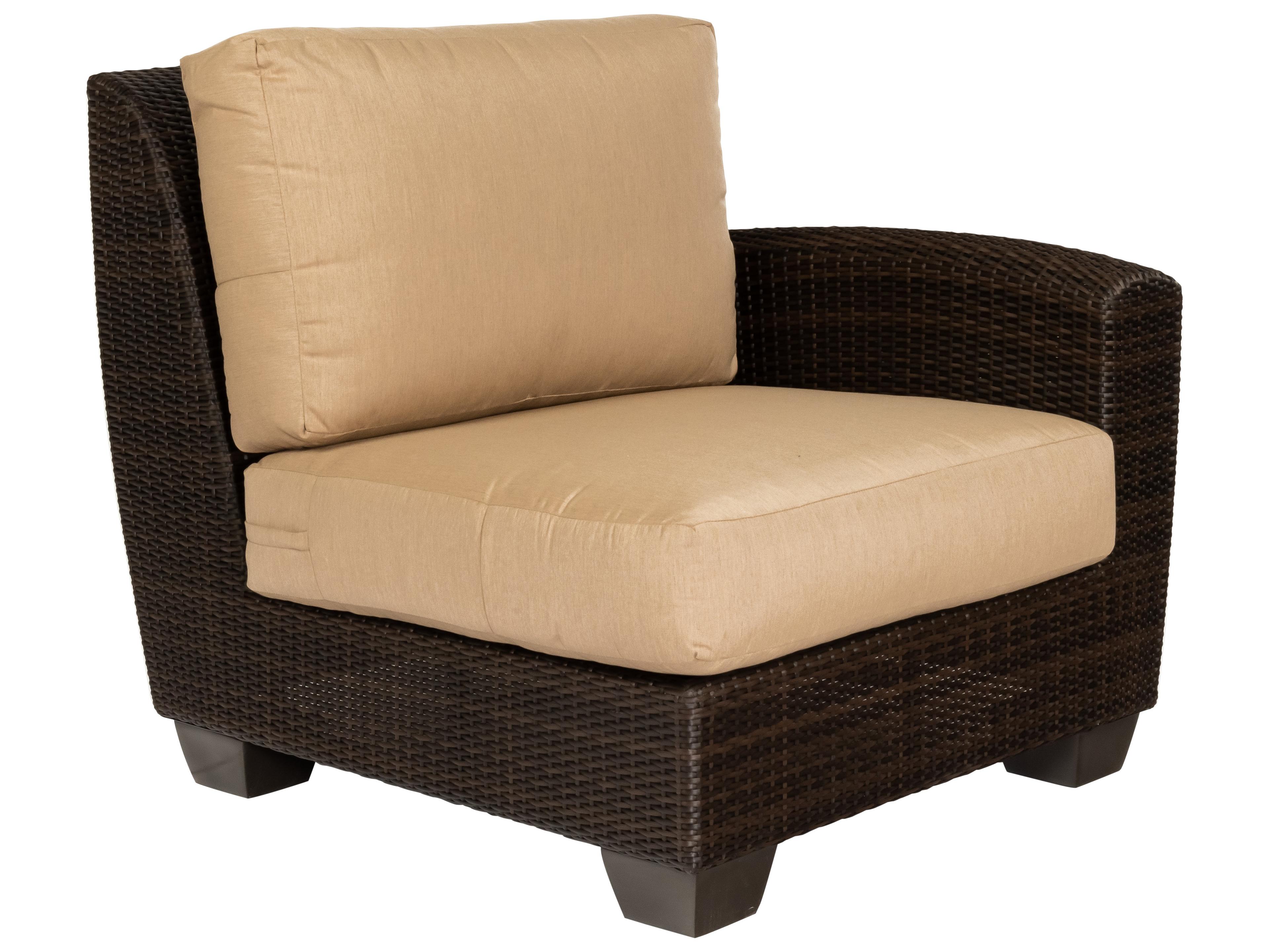 Woodard Whitecraft Saddleback Wicker Right Arm Patio Lounge Chair