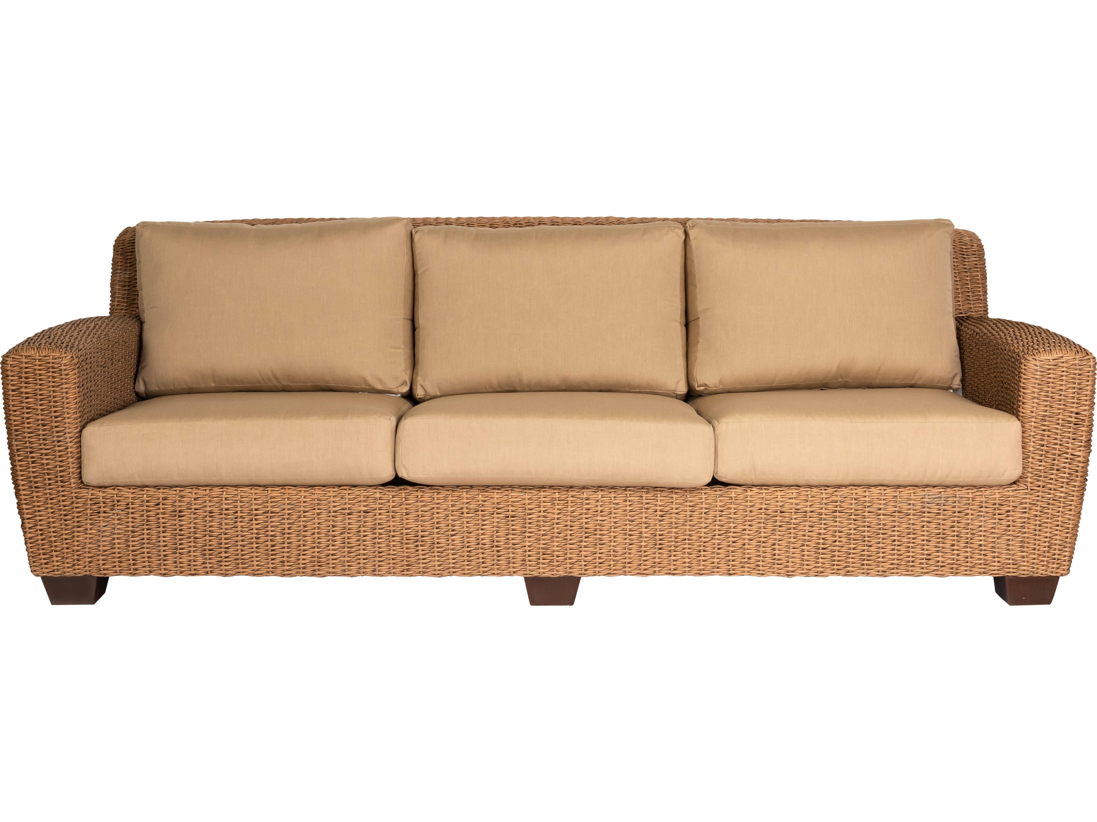 Woodard Whitecraft Saddleback Wicker Patio Sofa