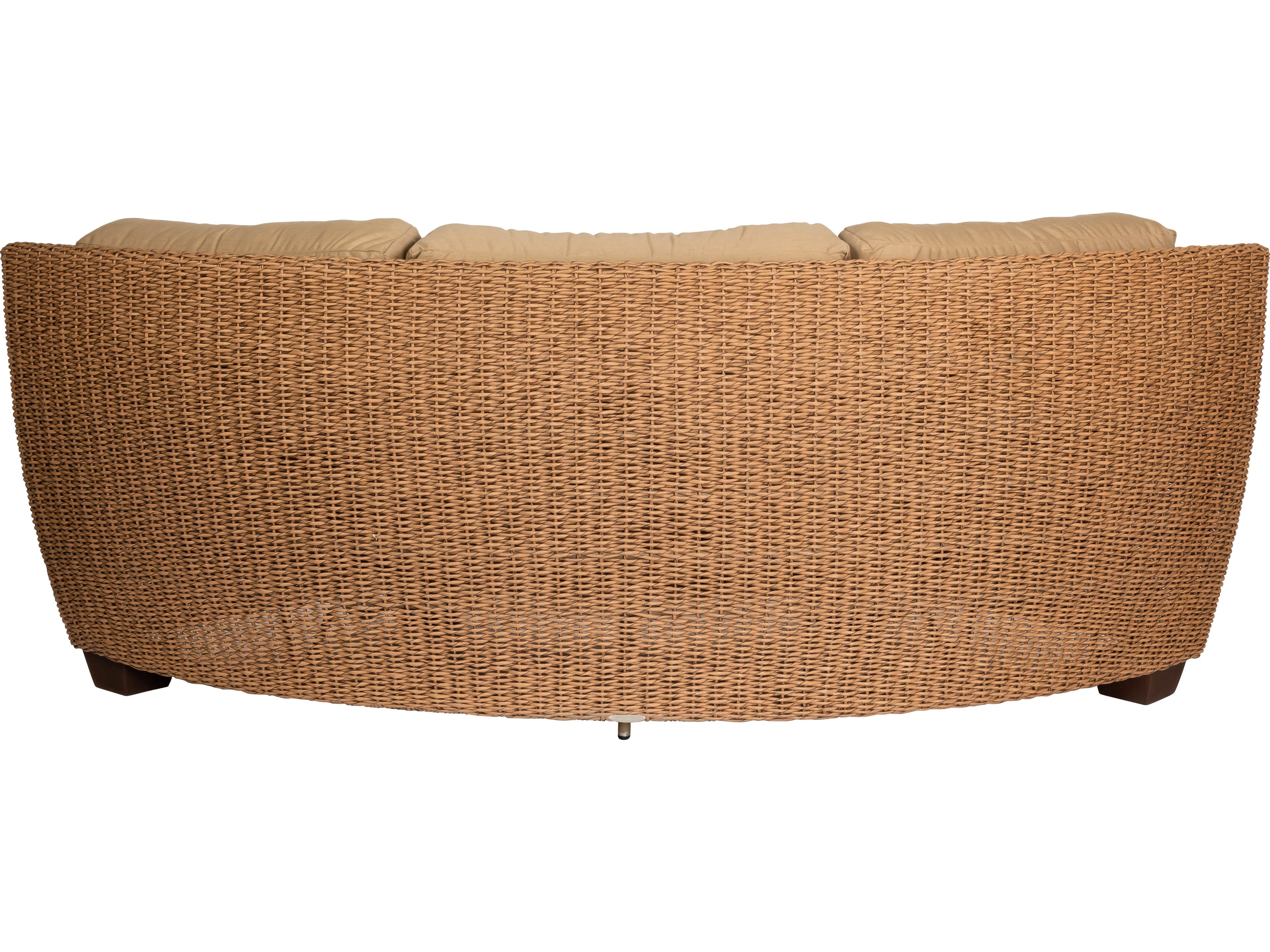 Woodard Whitecraft Saddleback Wicker Curved Corner Lounge Chair