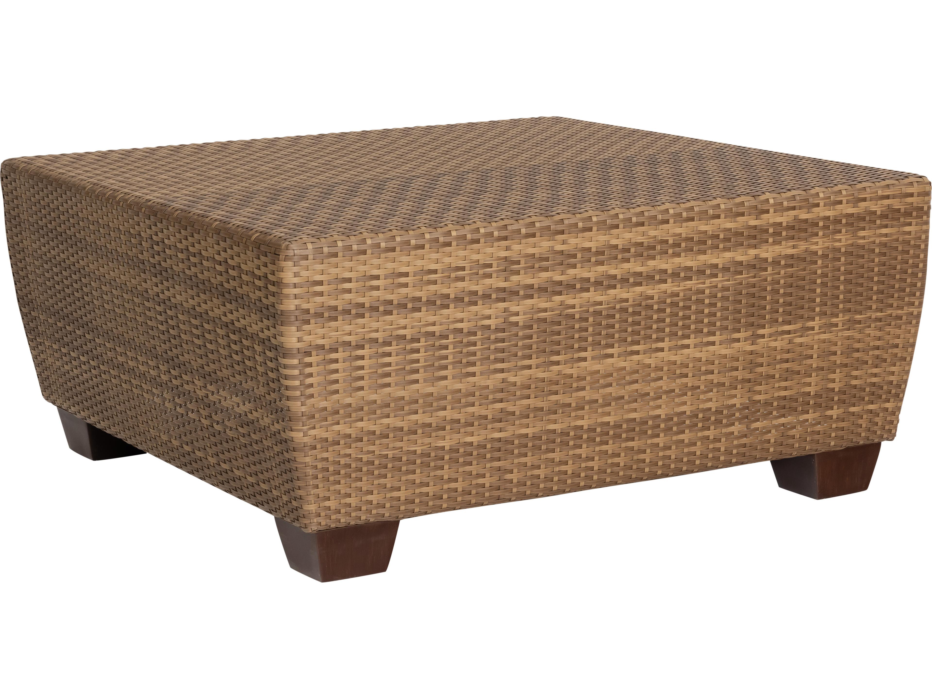 Woodard Whitecraft Saddleback Wicker Square Outdoor Patio Coffee Table