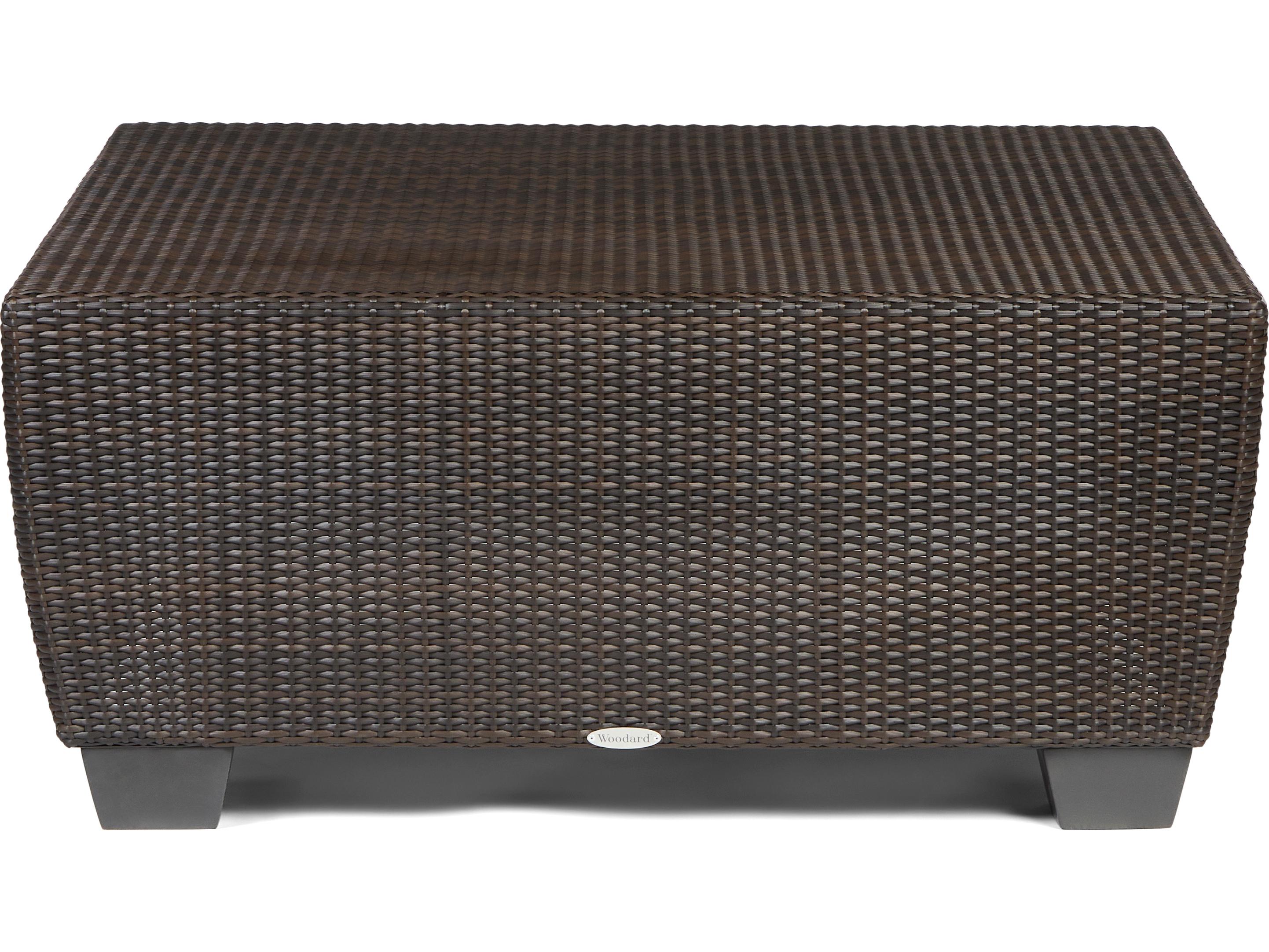 Woodard Whitecraft Saddleback Wicker Square Outdoor Patio Coffee Table