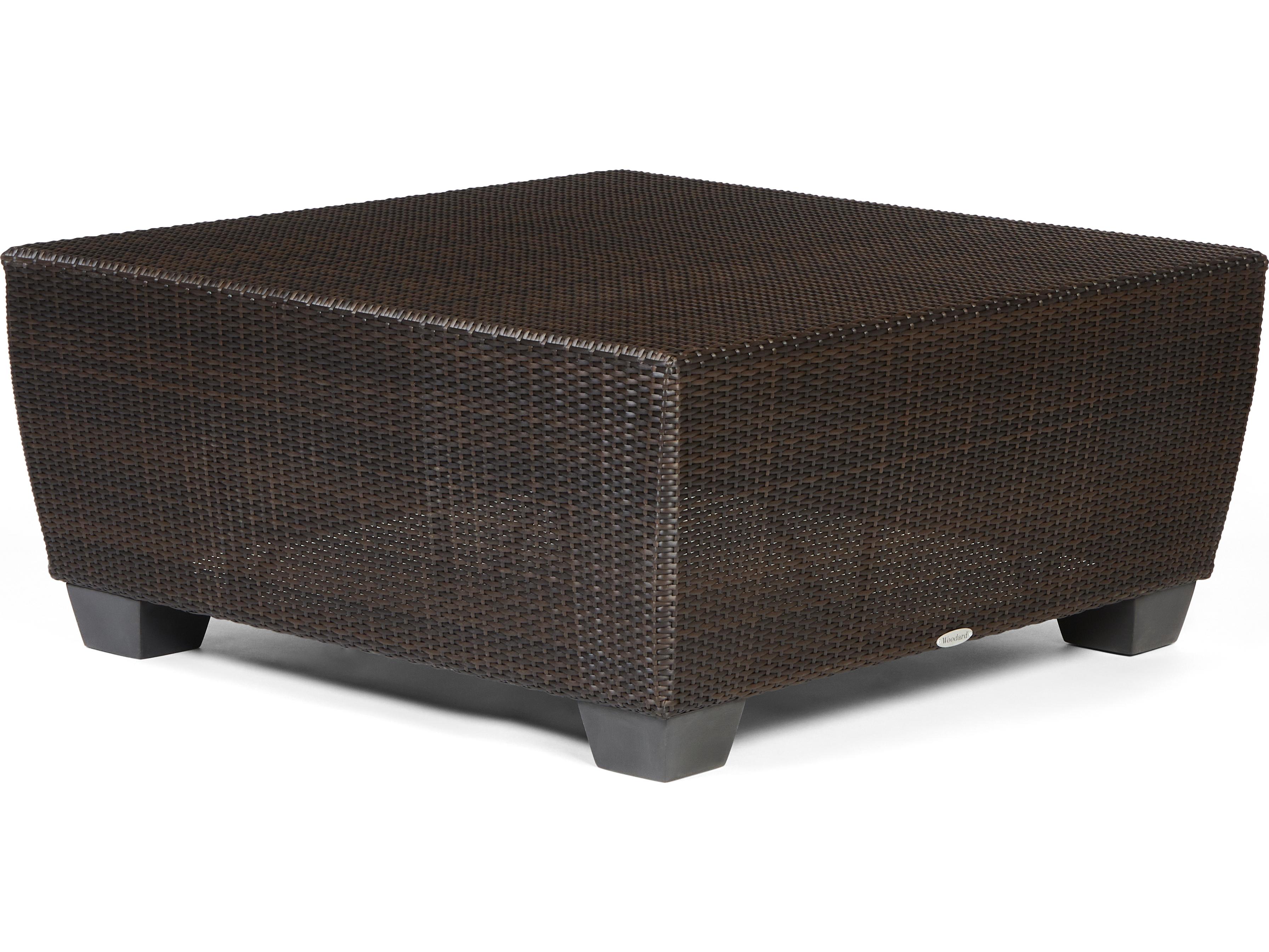Woodard Whitecraft Saddleback Wicker Square Outdoor Patio Coffee Table