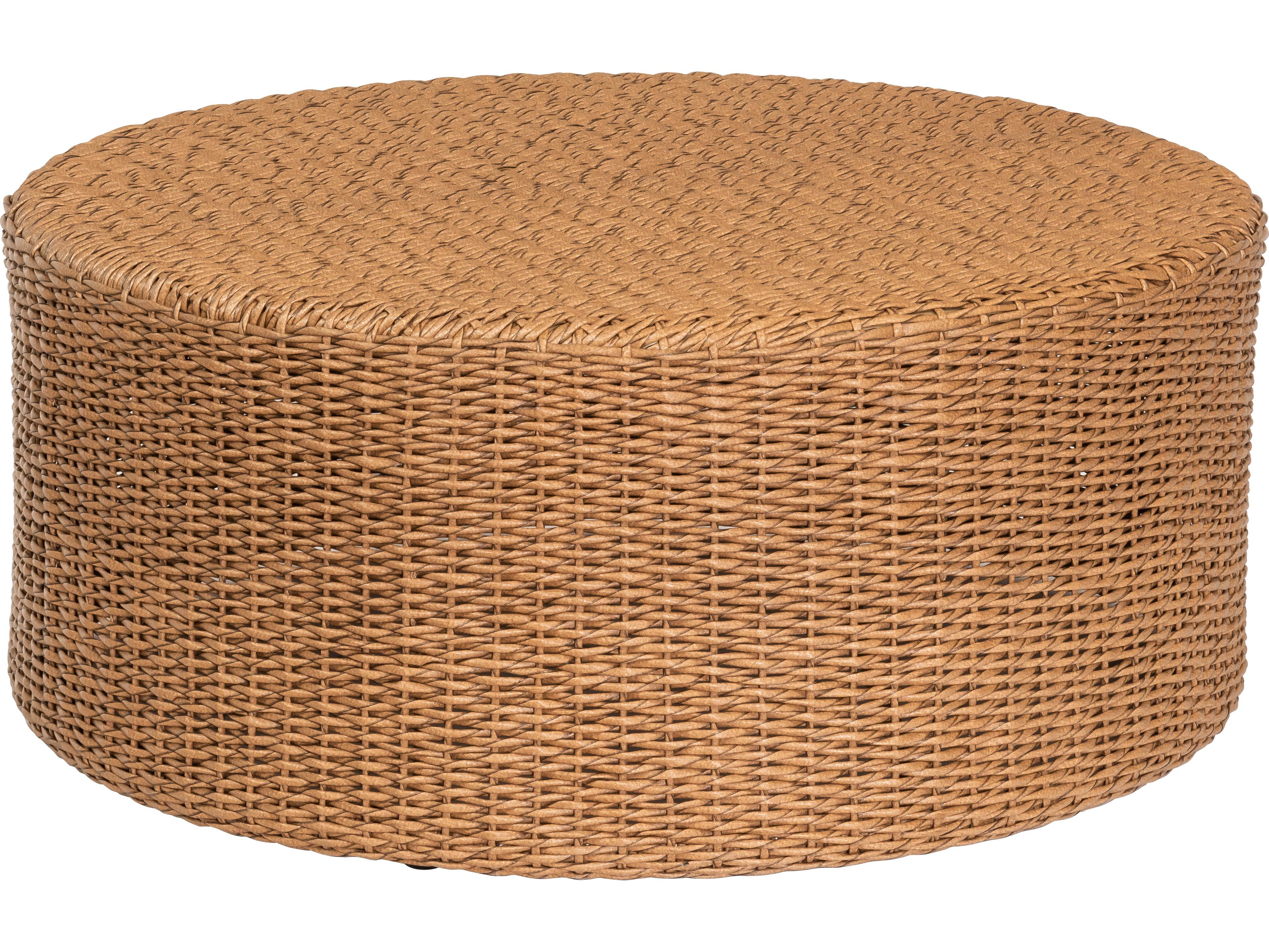 Woodard Saddleback - Whitecraft Wicker Round Coffee Table