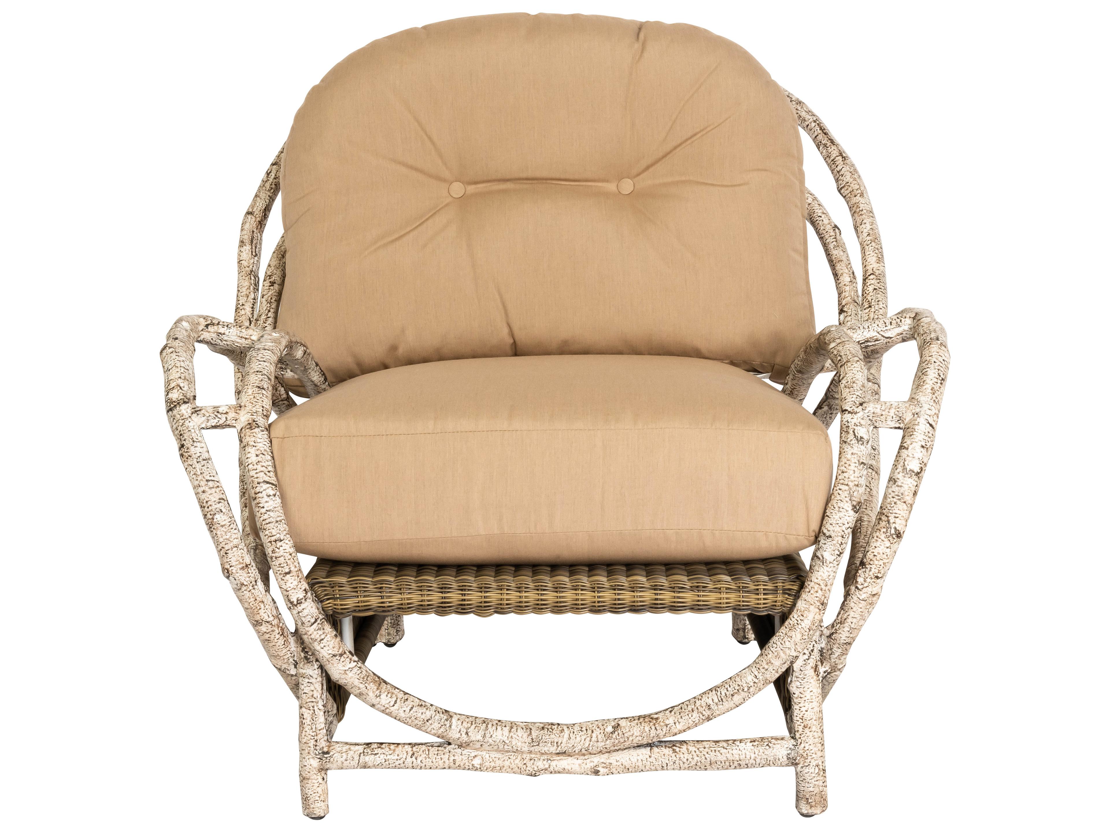 Woodard Whitecraft River Run Wicker Antique Palm Butterfly Outdoor Lounge Chair
