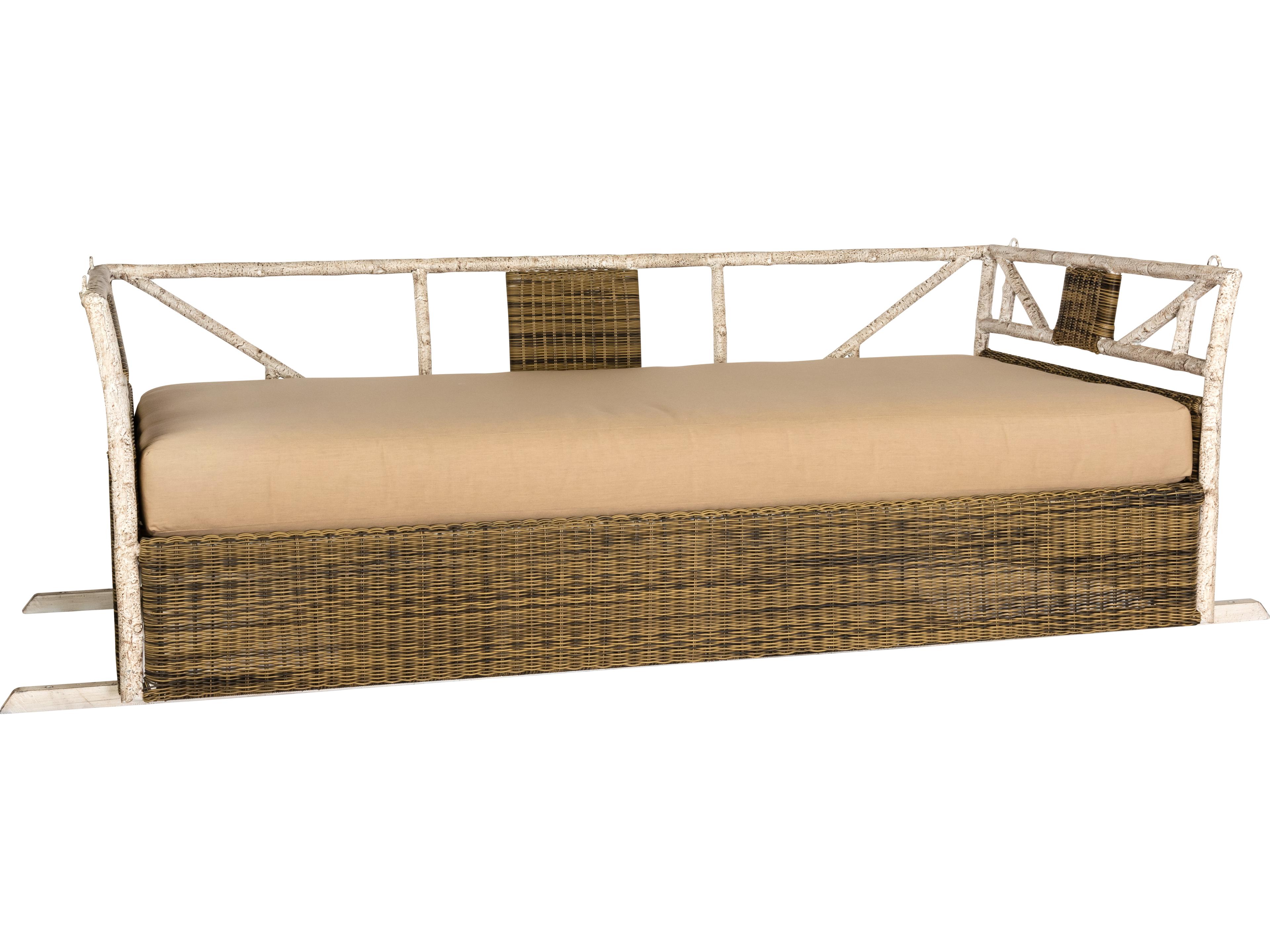 Woodard Whitecraft River Run Wicker Antique Palm Outdoor Patio Swing