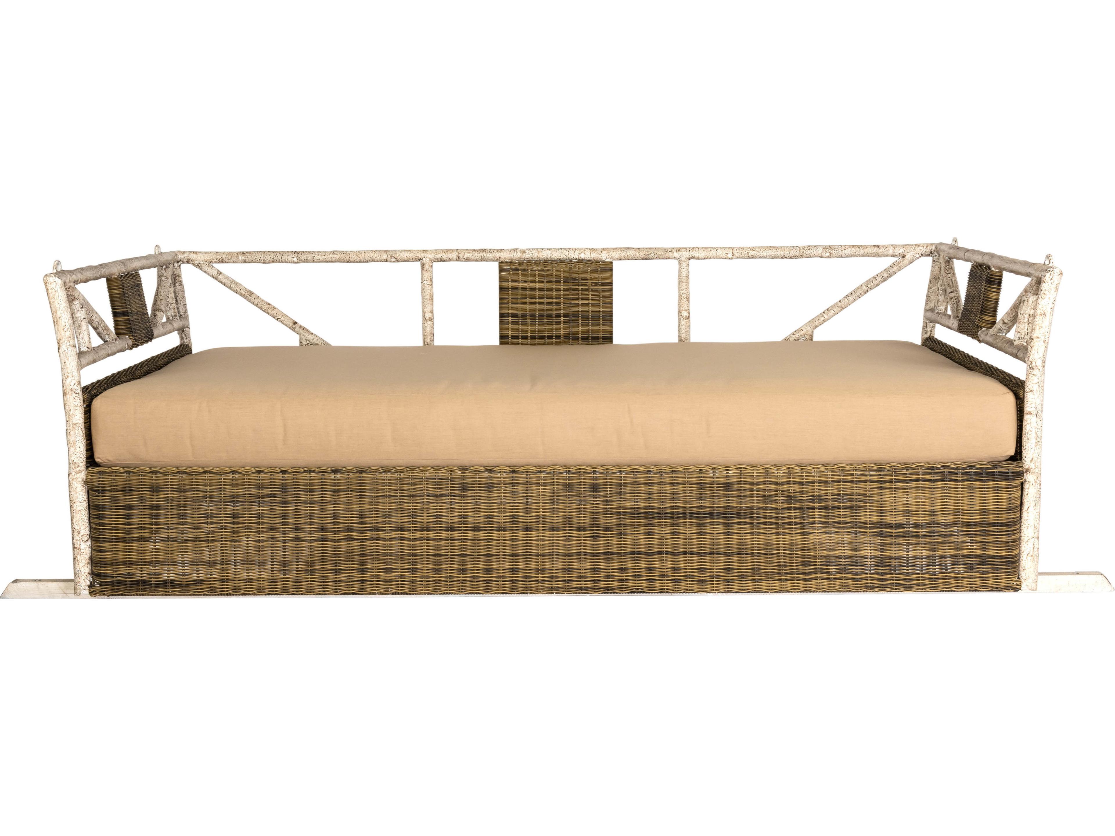 Woodard Whitecraft River Run Wicker Antique Palm Outdoor Patio Swing