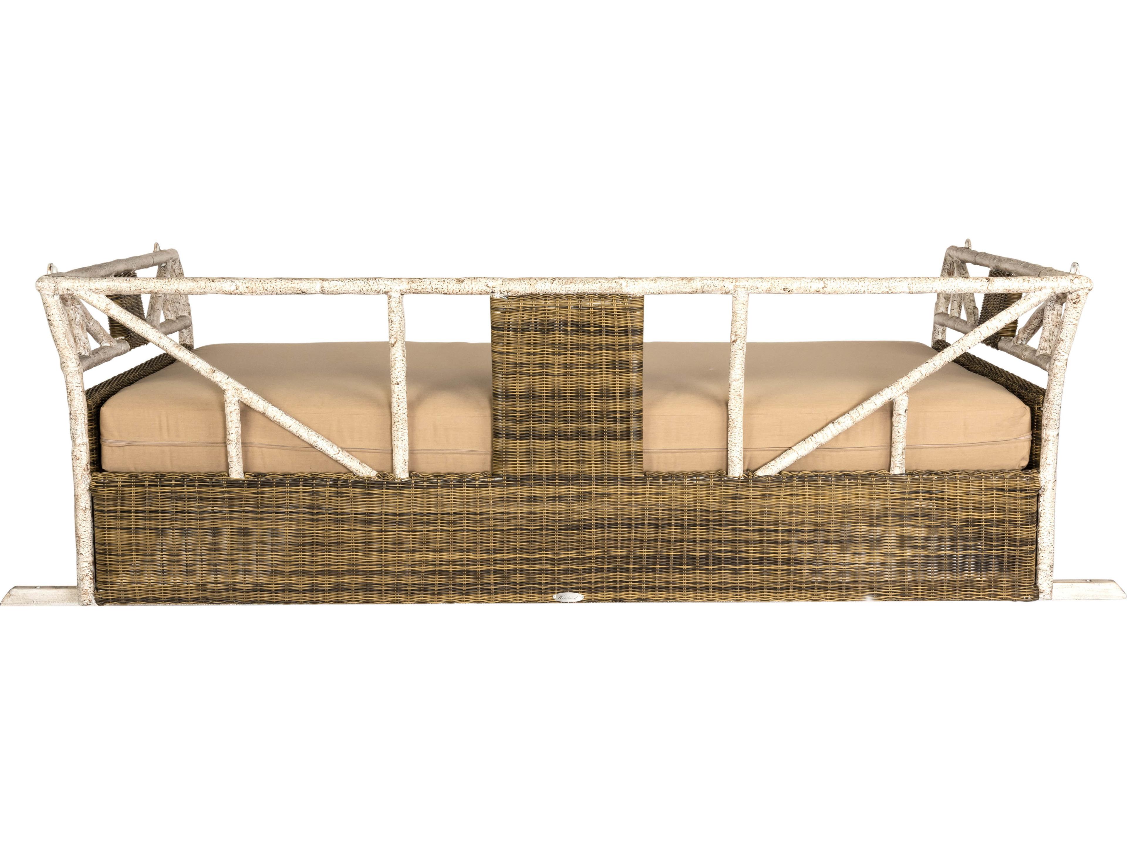 Woodard Whitecraft River Run Wicker Antique Palm Outdoor Patio Swing