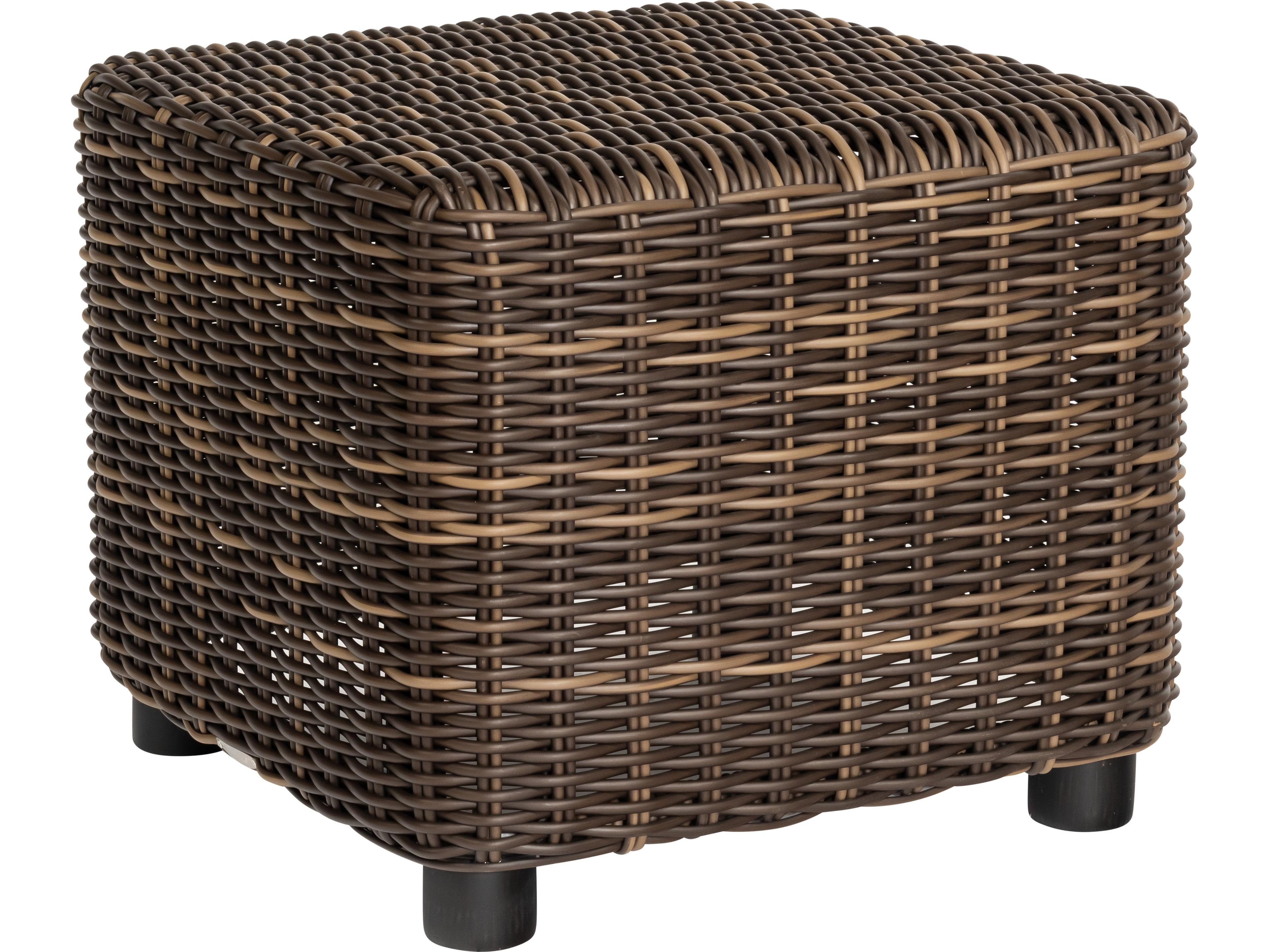 Whitecraft Sonoma Wicker Square Outdoor Patio End Table