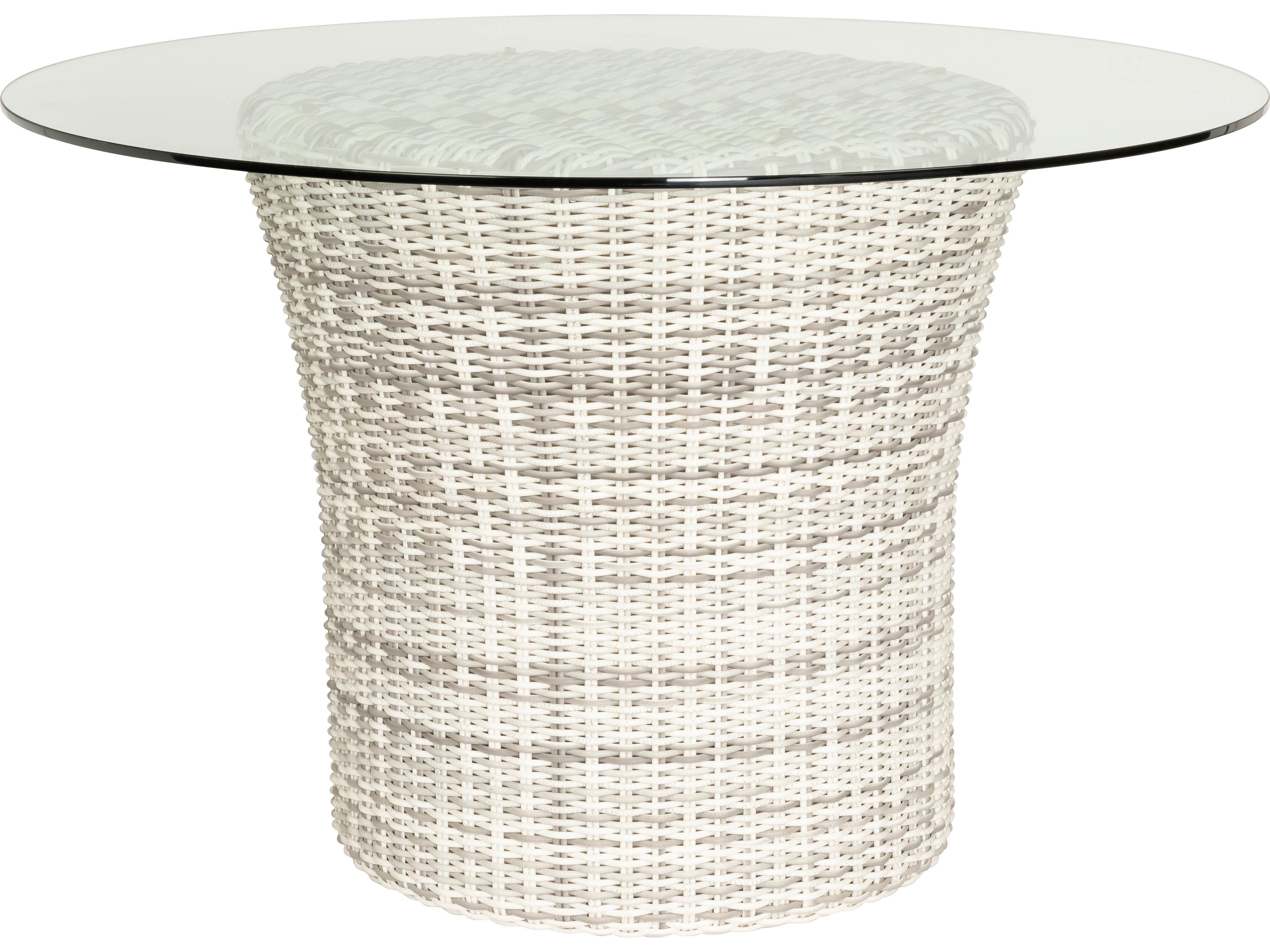 Whitecraft Sonoma Wicker Round Glass Top Patio Dining Table
