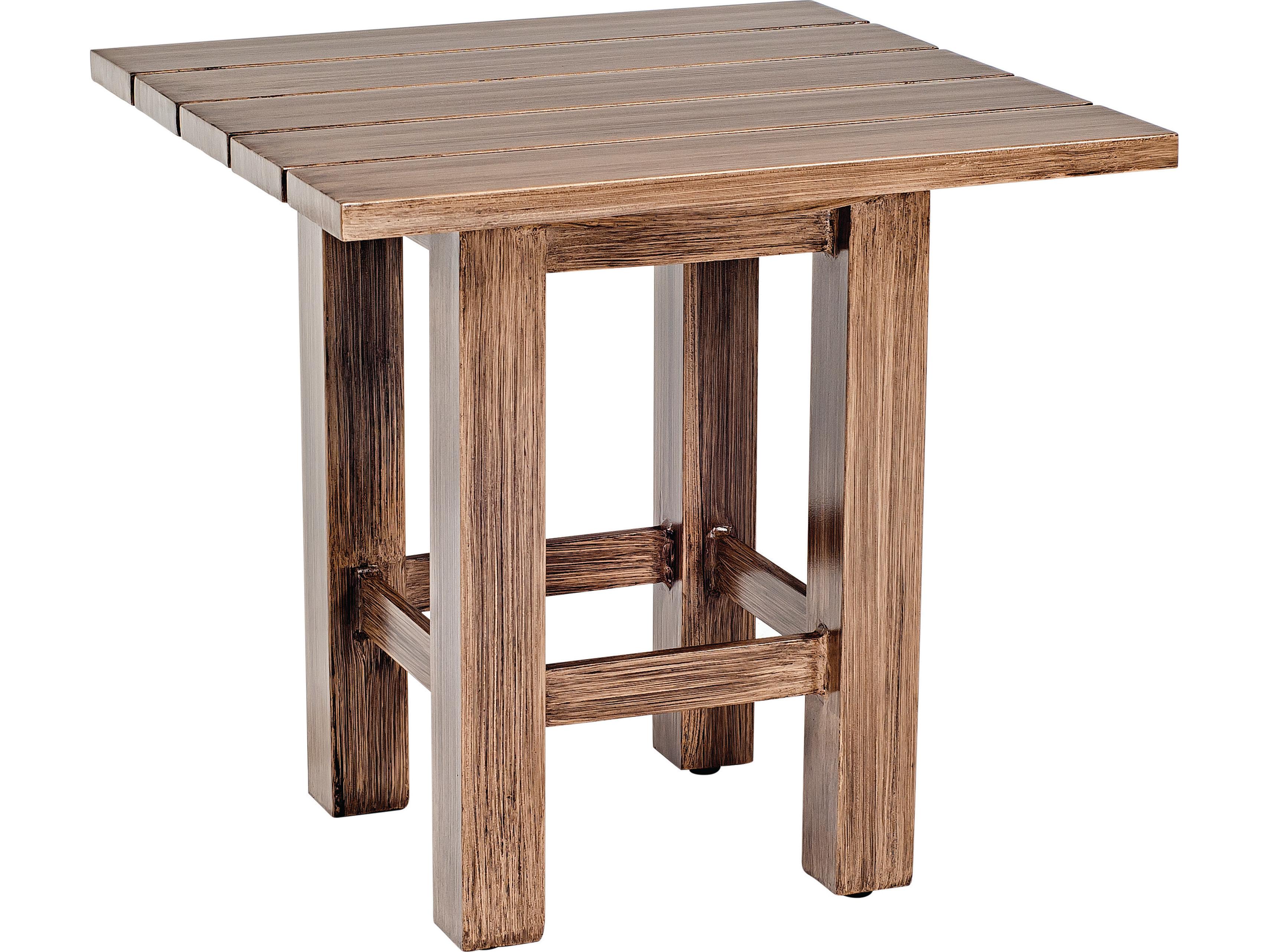 Woodard Whitecraft Augusta Aluminum Woodlands Square Outdoor End Table