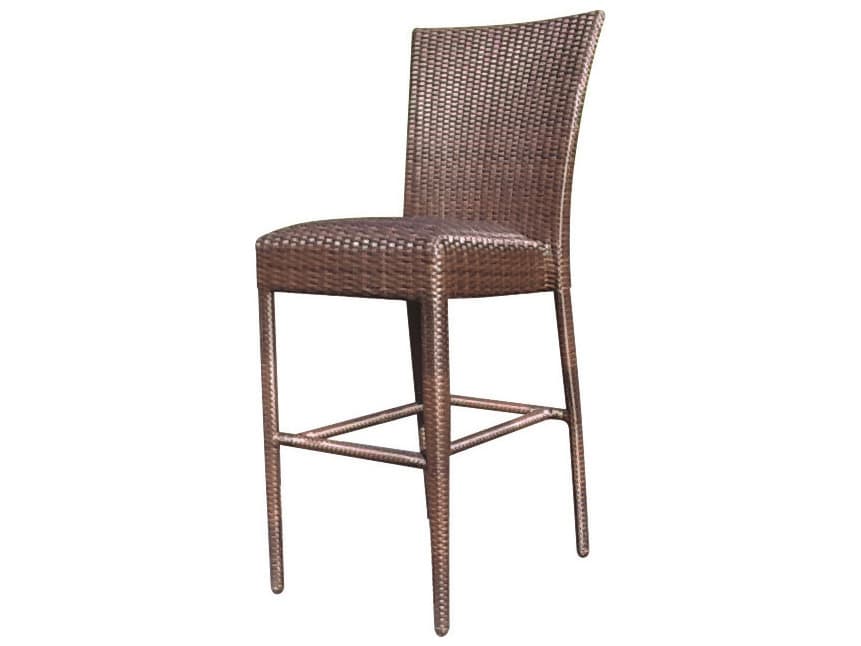 Woodard Whitecraft All Weather Wicker Padded Seat Outdoor Bar Stool