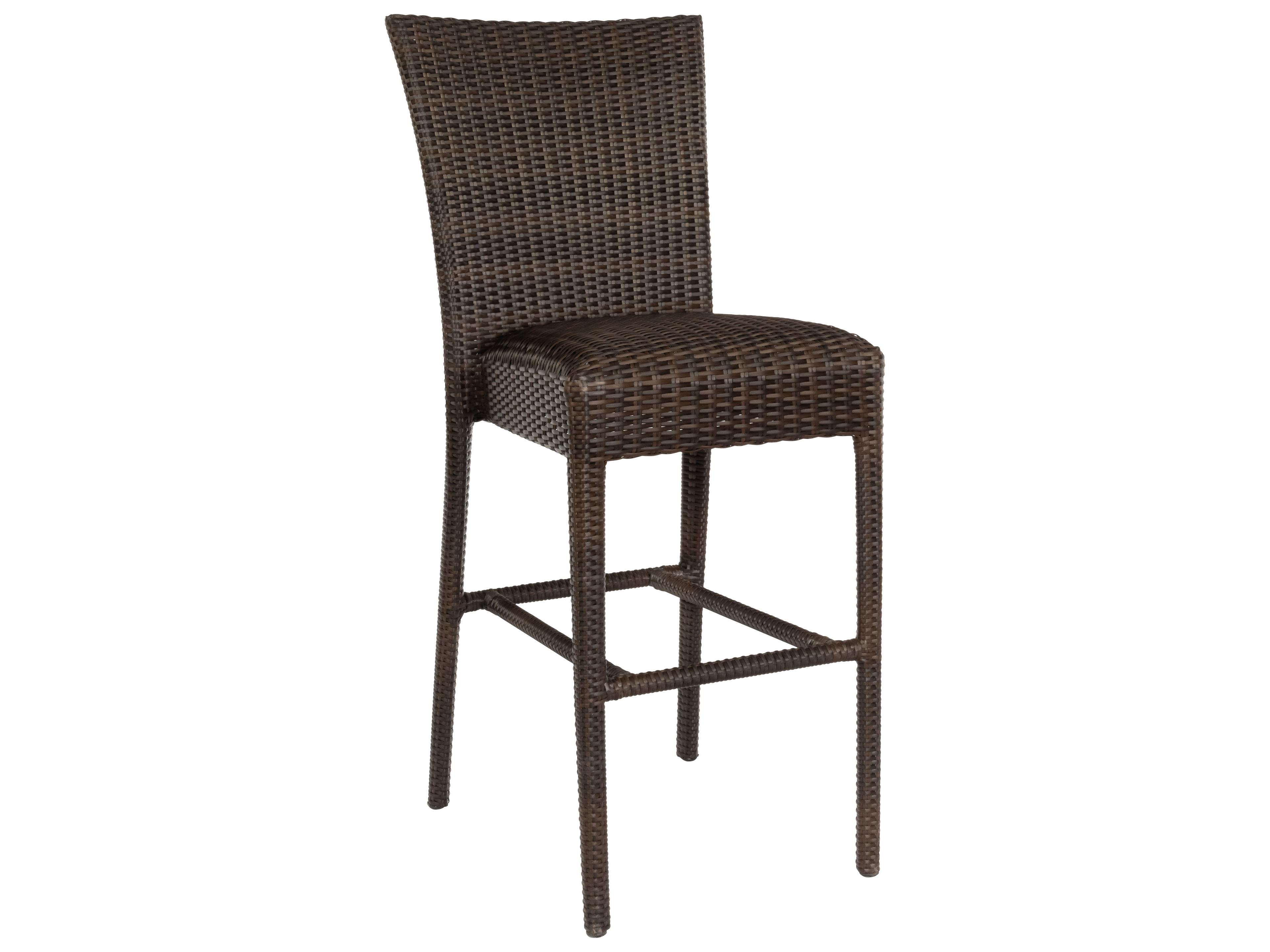 Woodard Whitecraft All Weather Wicker Padded Seat Outdoor Bar Stool