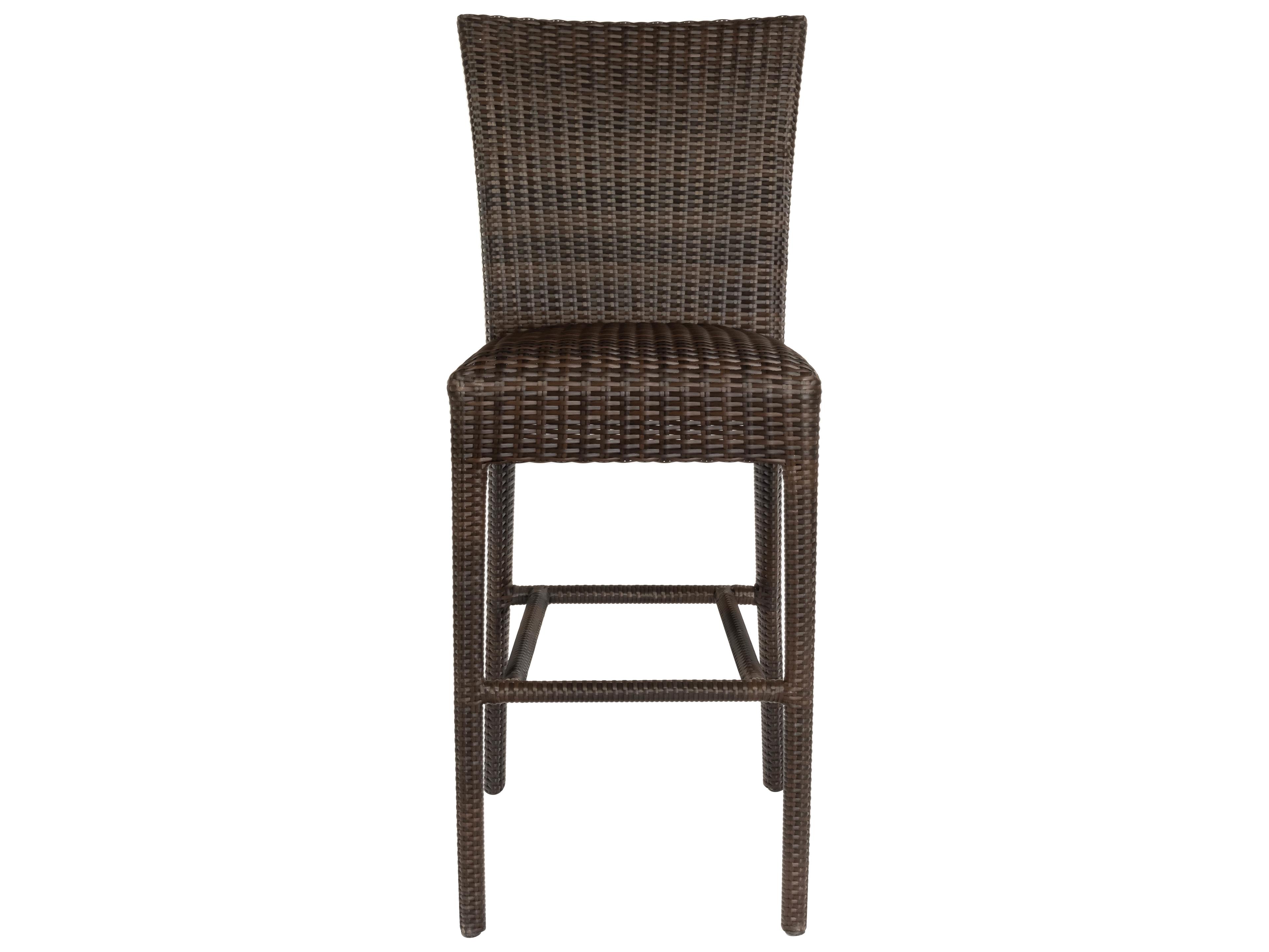 Woodard Whitecraft All Weather Wicker Padded Seat Outdoor Bar Stool