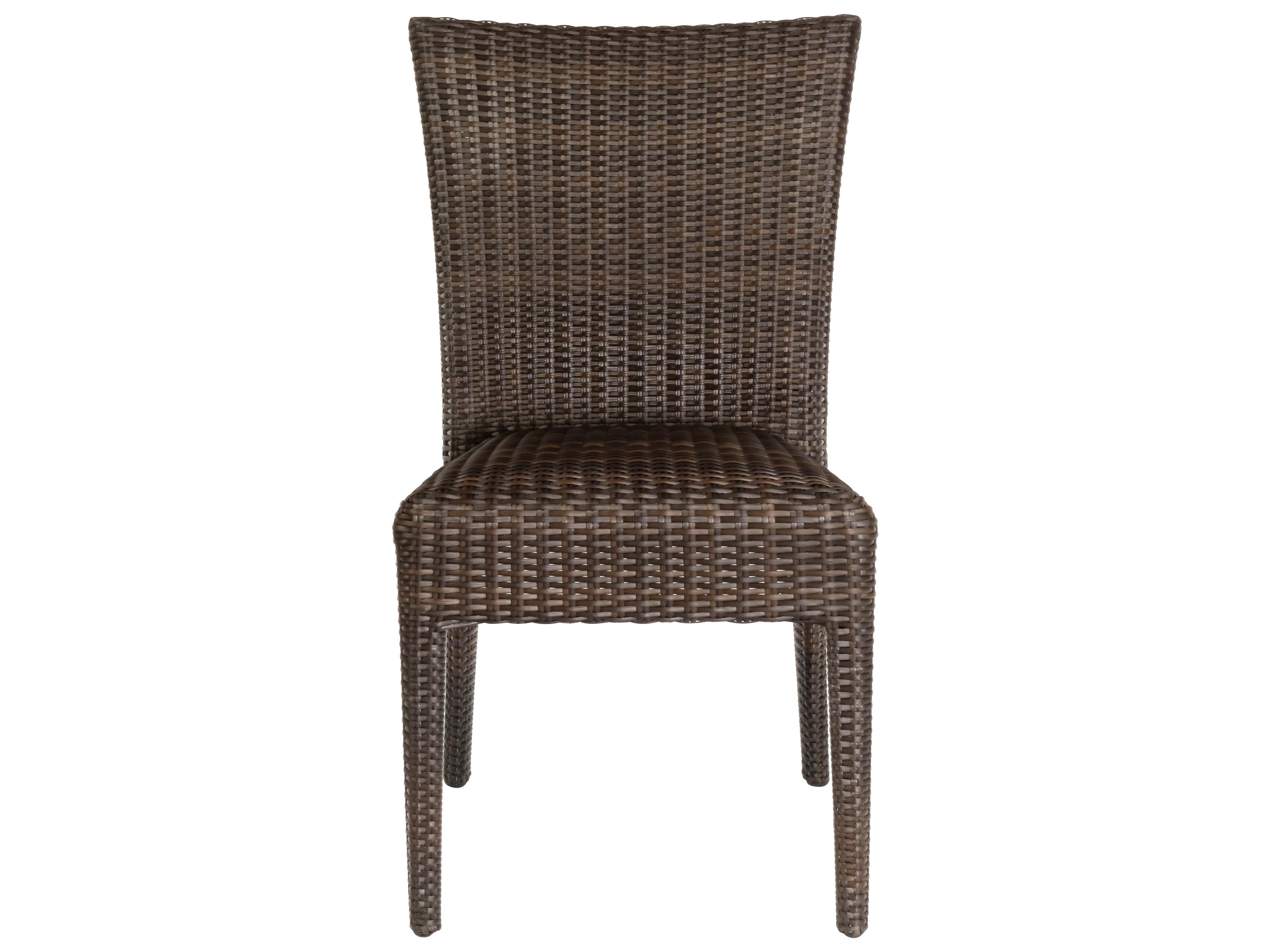 Woodard Whitecraft All Weather Wicker Padded Seat Outdoor Patio Dining Side Chair