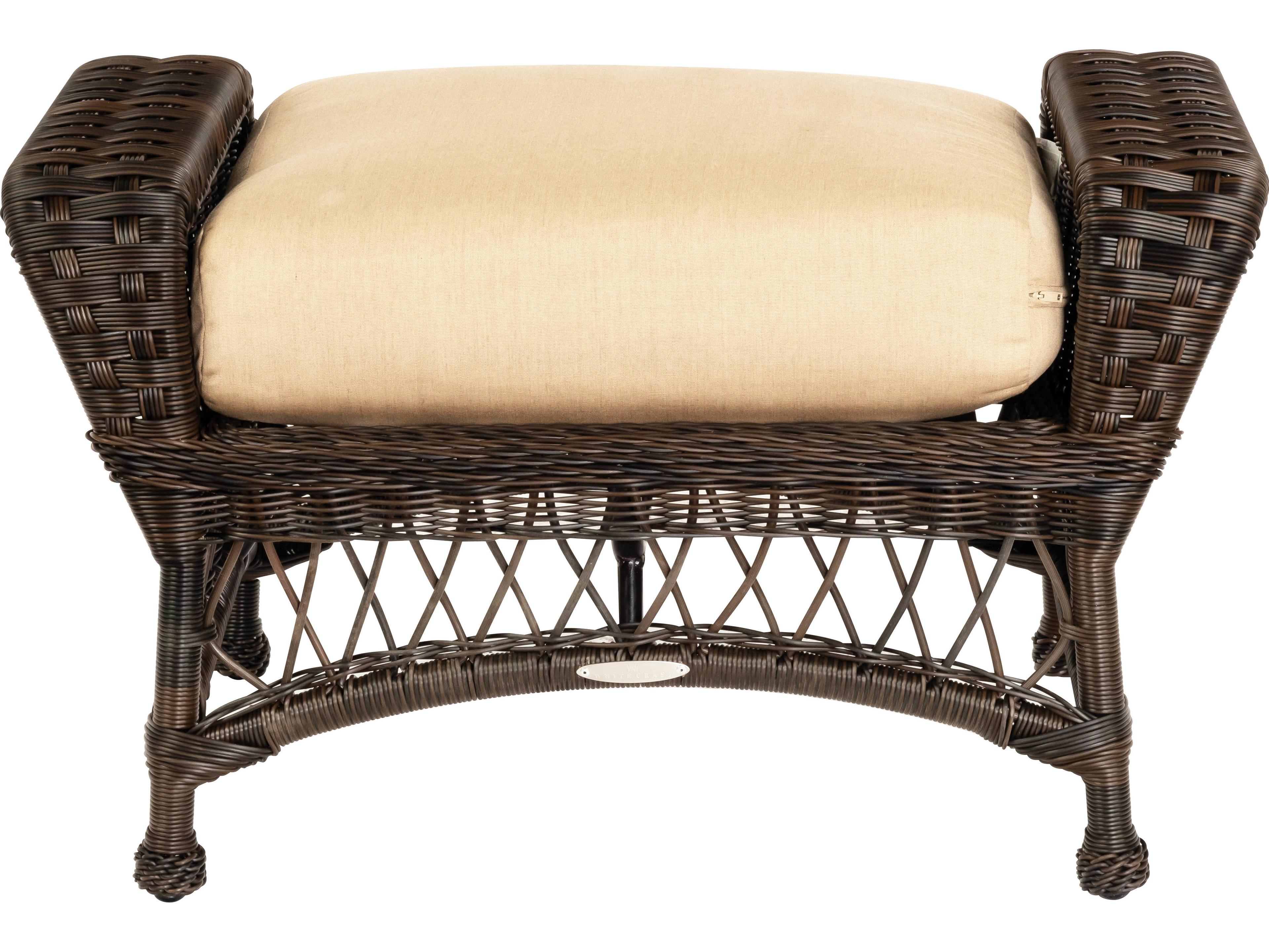 Woodard Whitecraft Sommerwind Wicker Outdoor Ottoman