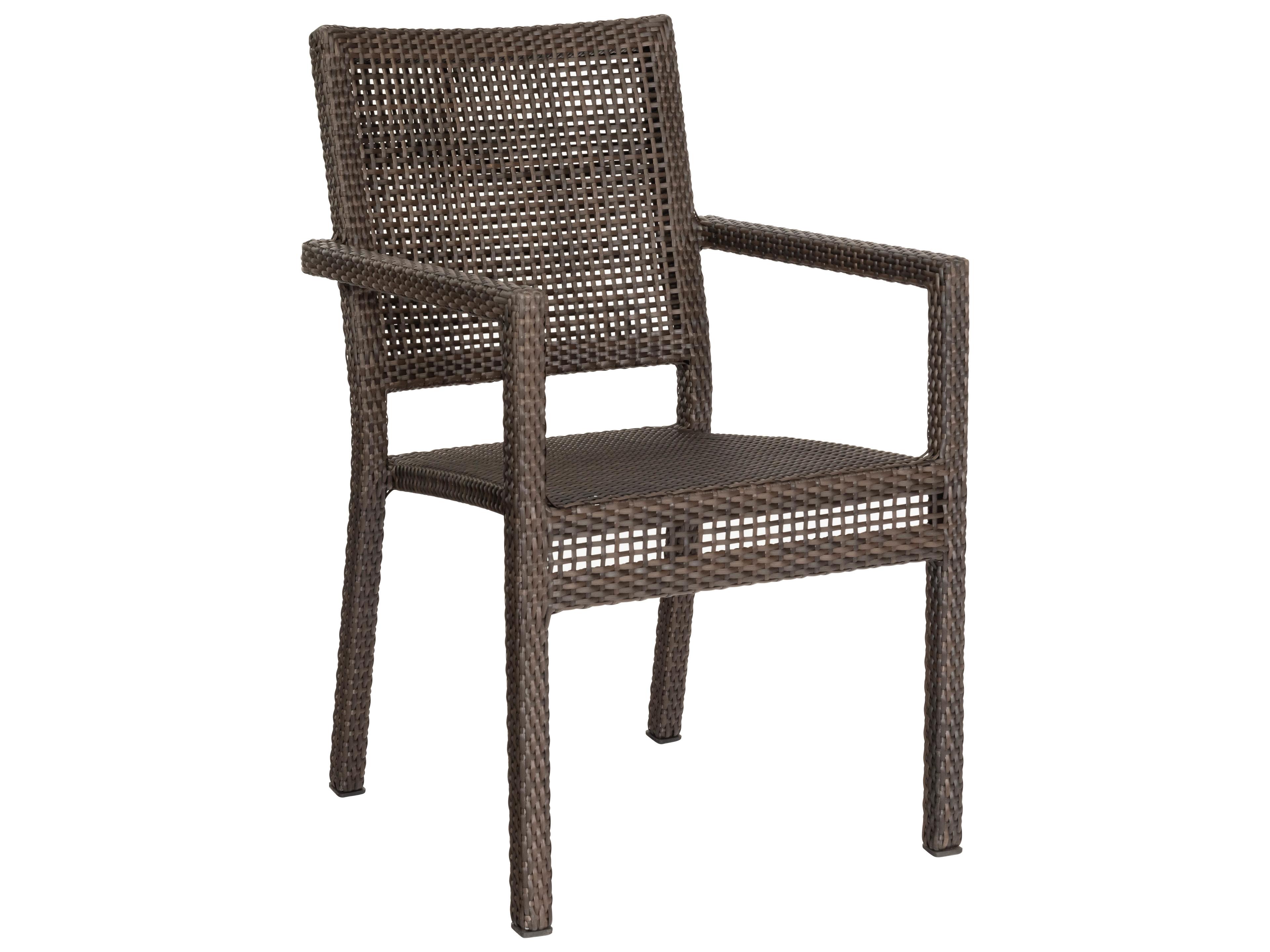 Woodard Whitecraft All Weather Wicker Miami Stackable Outdoor Patio Dining Arm Chair