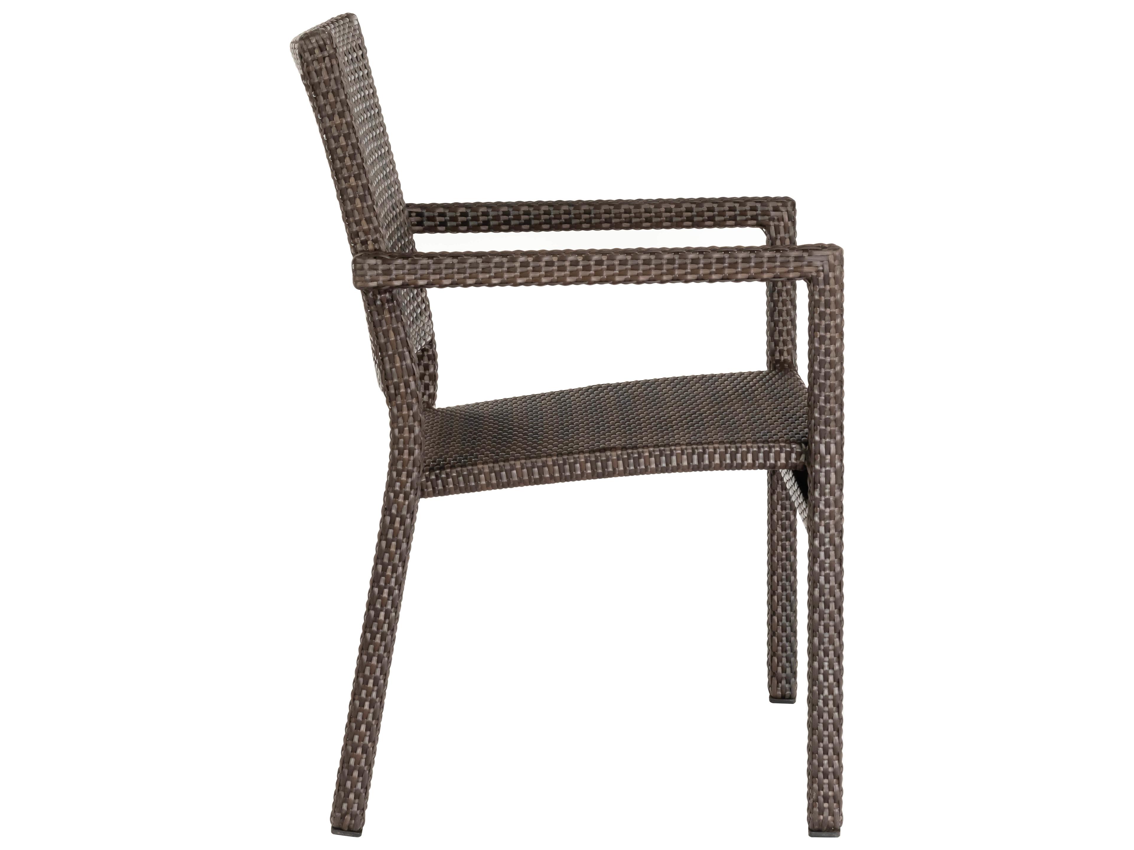 Woodard Whitecraft All Weather Wicker Miami Stackable Outdoor Patio Dining Arm Chair