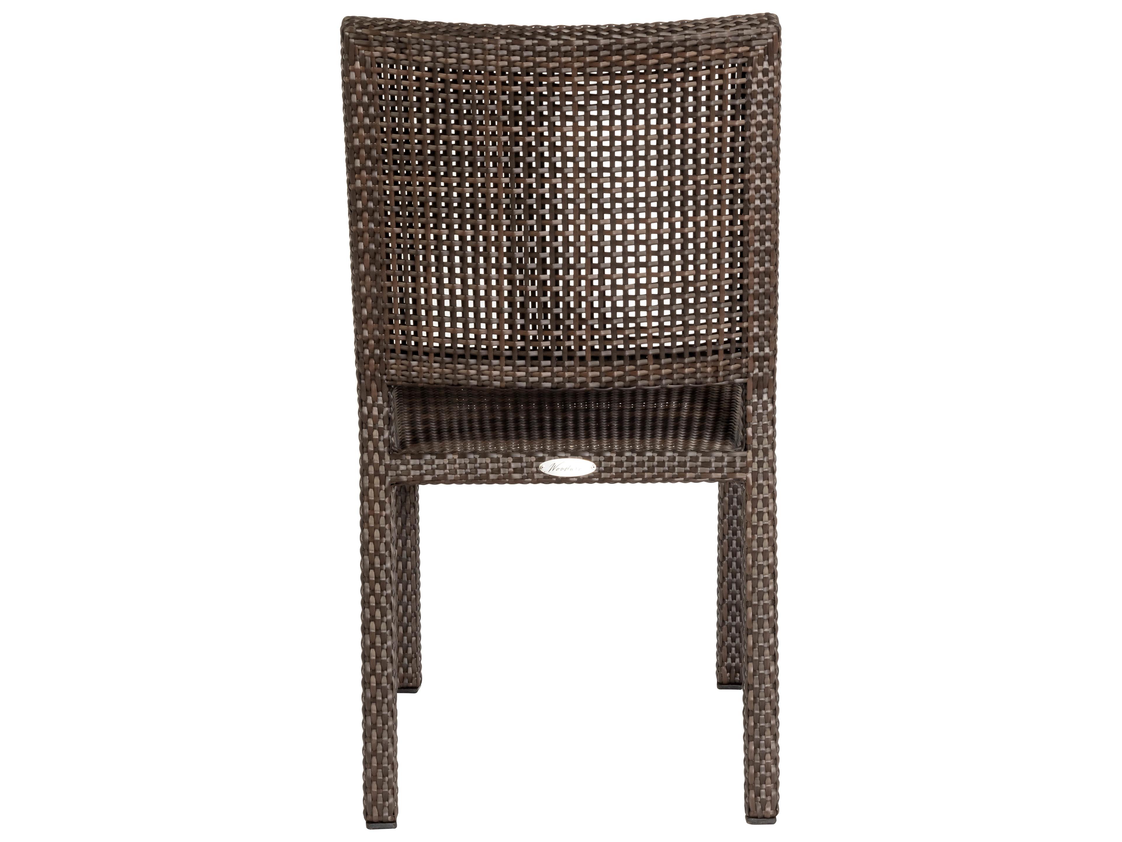 Woodard Whitecraft All Weather Wicker Miami Stackable Patio Dining Side Chair