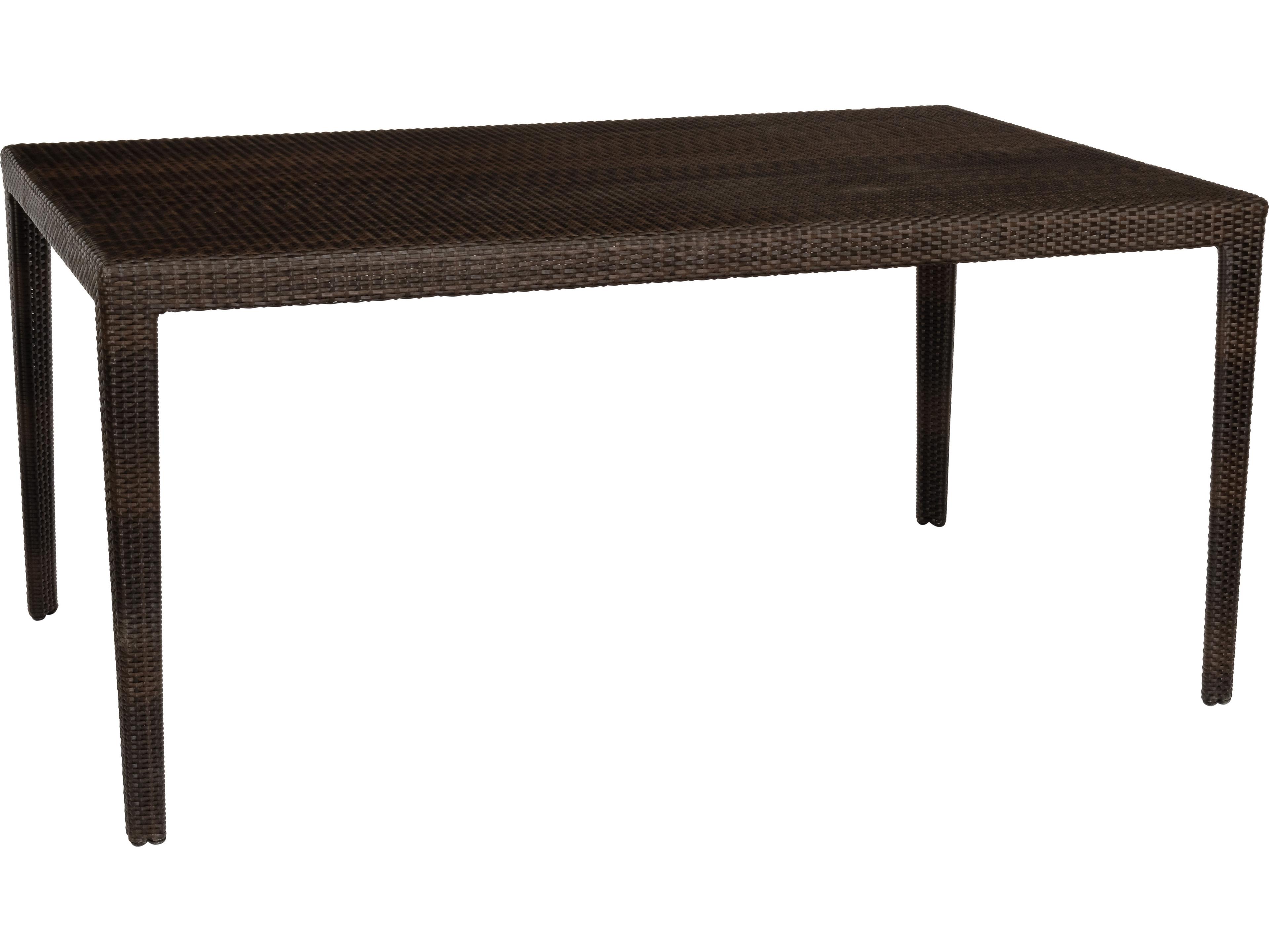 Woodard Whitecraft All Weather Wicker Miami Rectangular Outdoor Dining Table