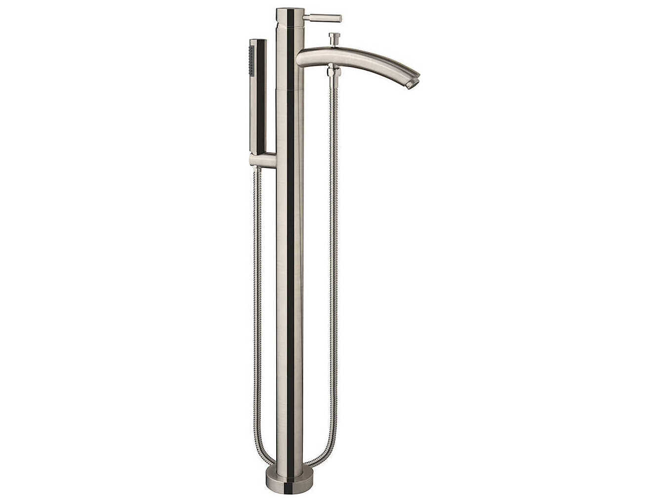 Wyndham Collection Taron Brushed Nickel Floor-Mounted Tub Filler Faucet