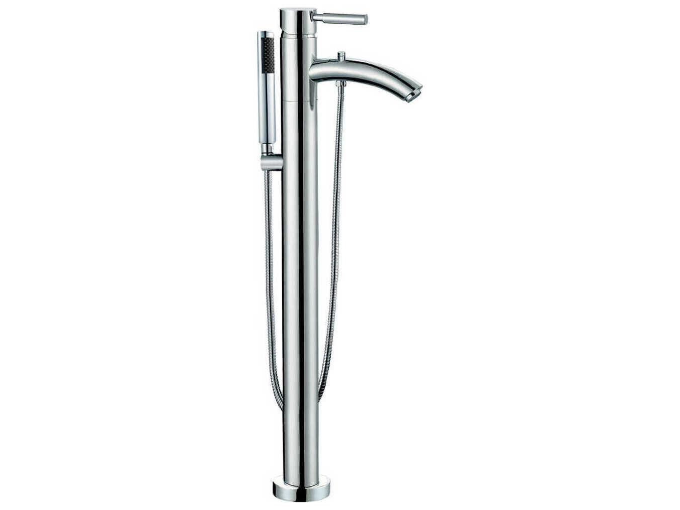 Wyndham Collection Taron Polished Chrome Floor-Mounted Tub Filler Faucet