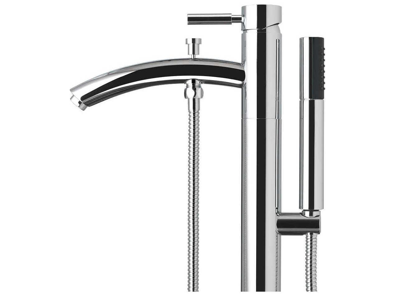 Wyndham Collection Taron Polished Chrome Floor-Mounted Tub Filler Faucet