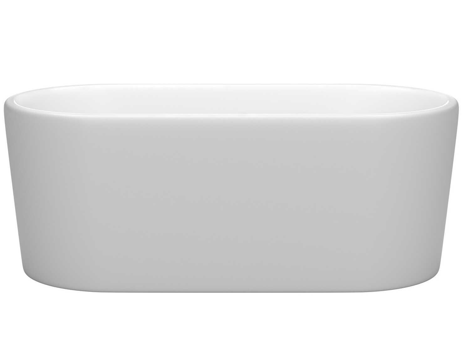 Wyndham Collection Ursula Matte White Bathtub with Drain and Overflow