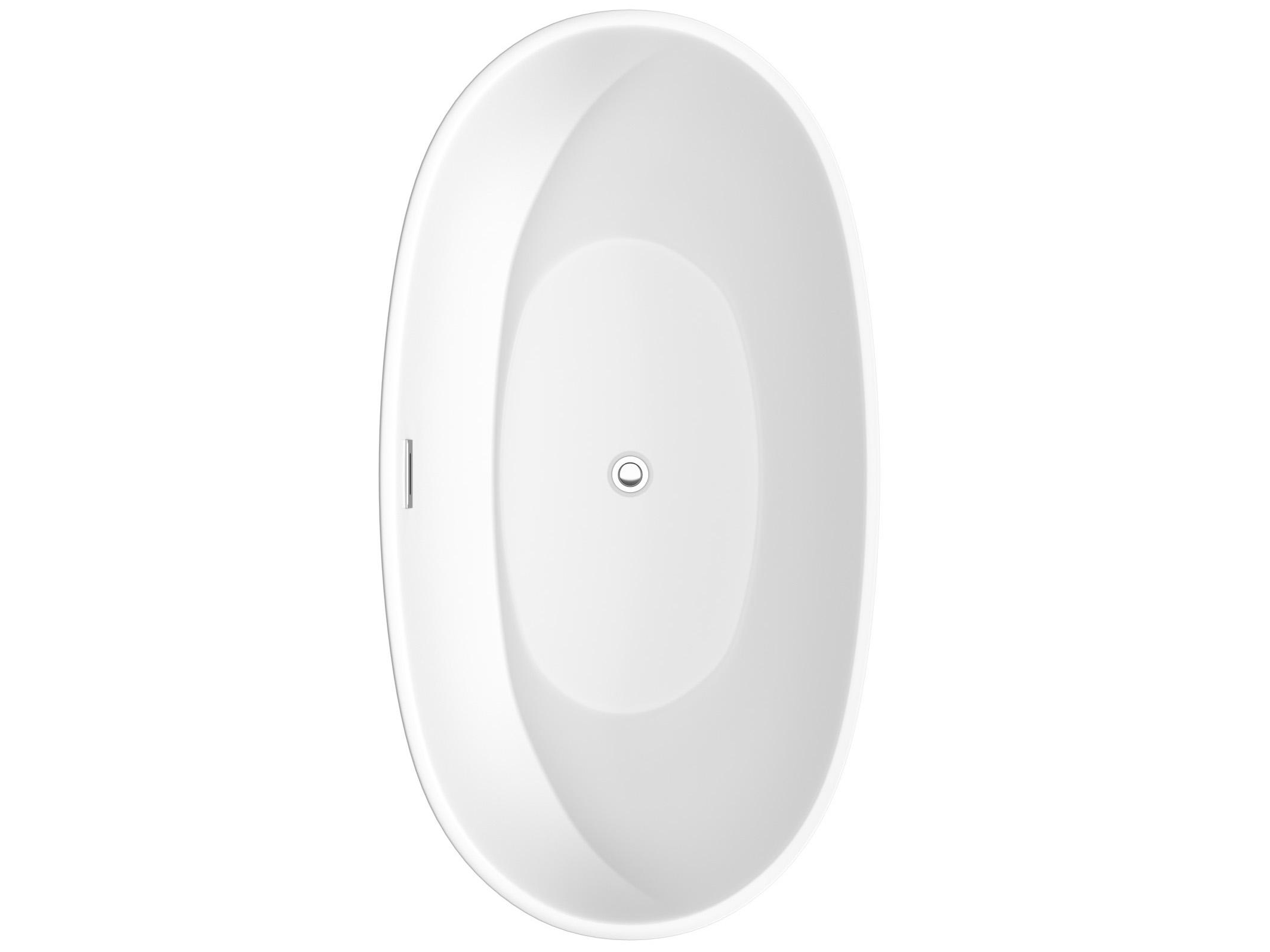 Wyndham Collection Juno Matte White Bathtub with Drain and Overflow