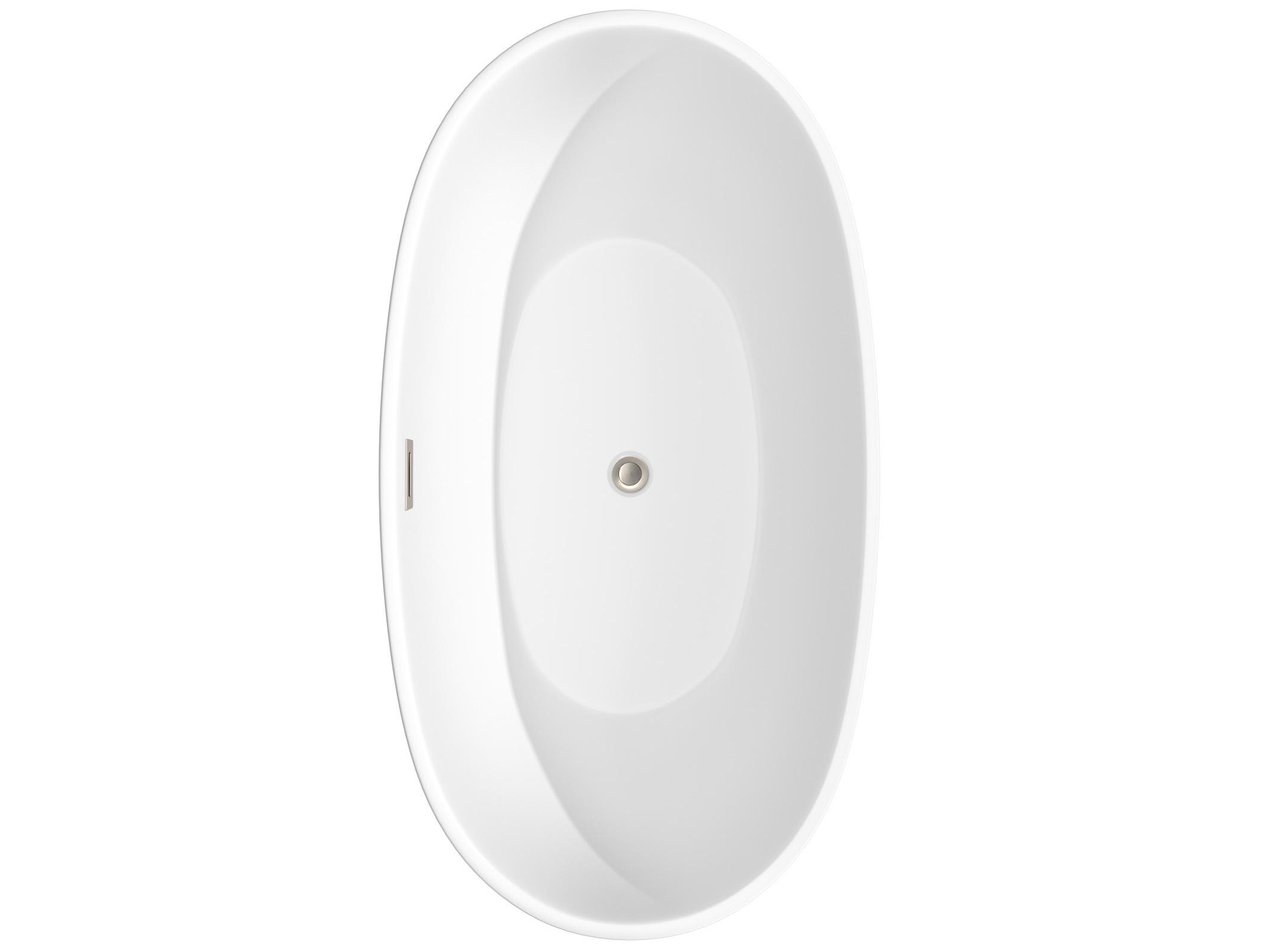 Wyndham Collection Juno Matte White Bathtub with Drain and Overflow