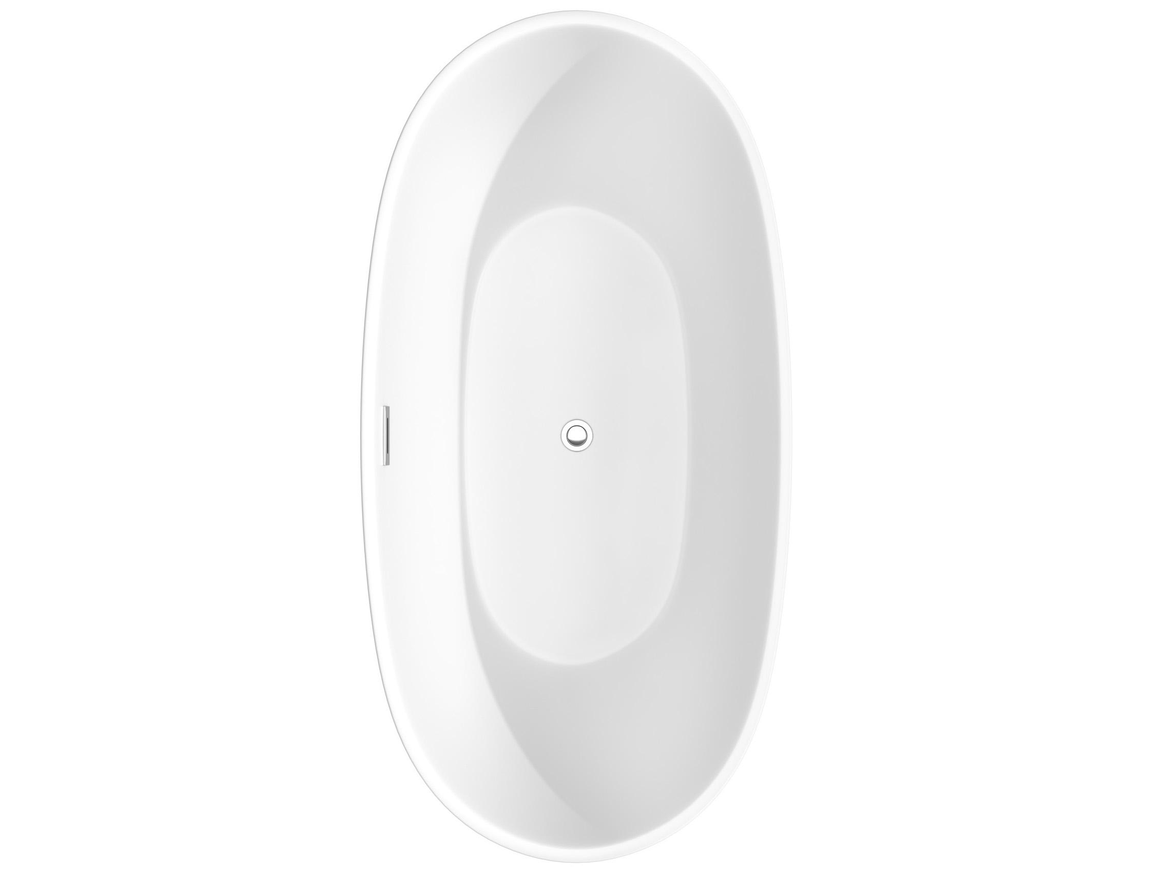 Wyndham Collection Juno Matte White Bathtub with Floor Mounted Faucet, Drain and Overflow Trim