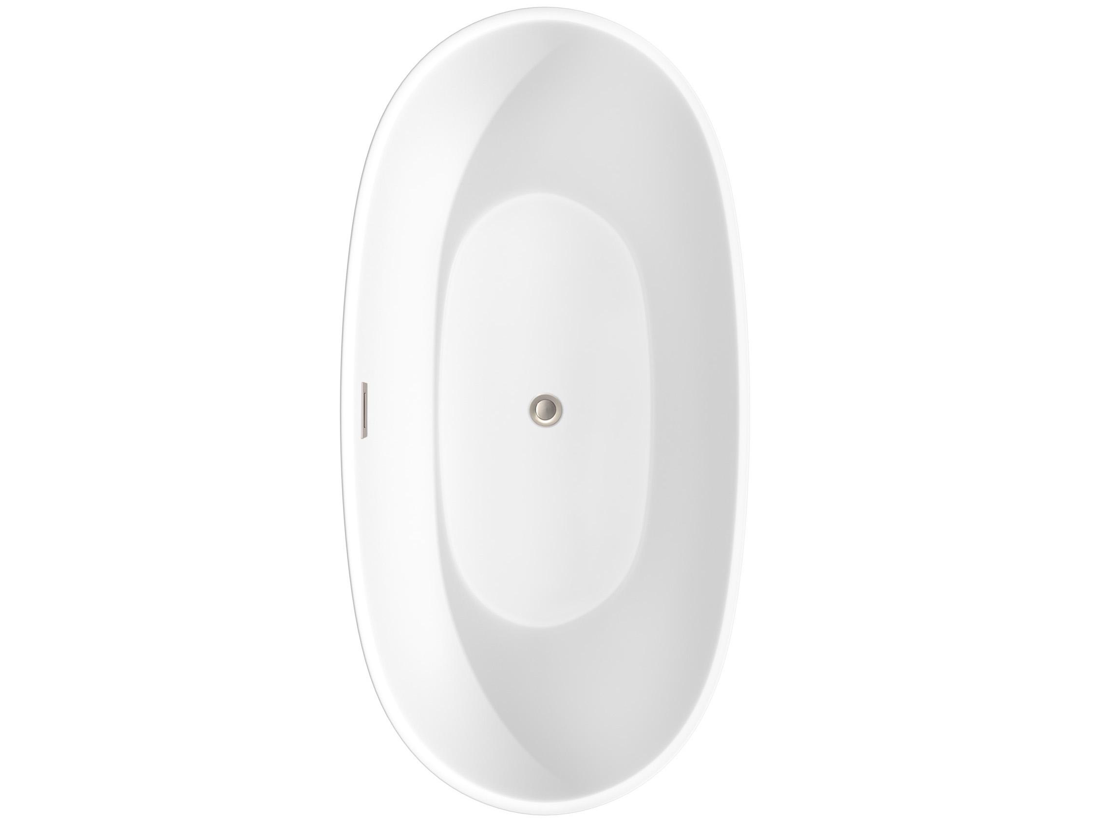 Wyndham Collection Juno Matte White Bathtub with Drain and Overflow