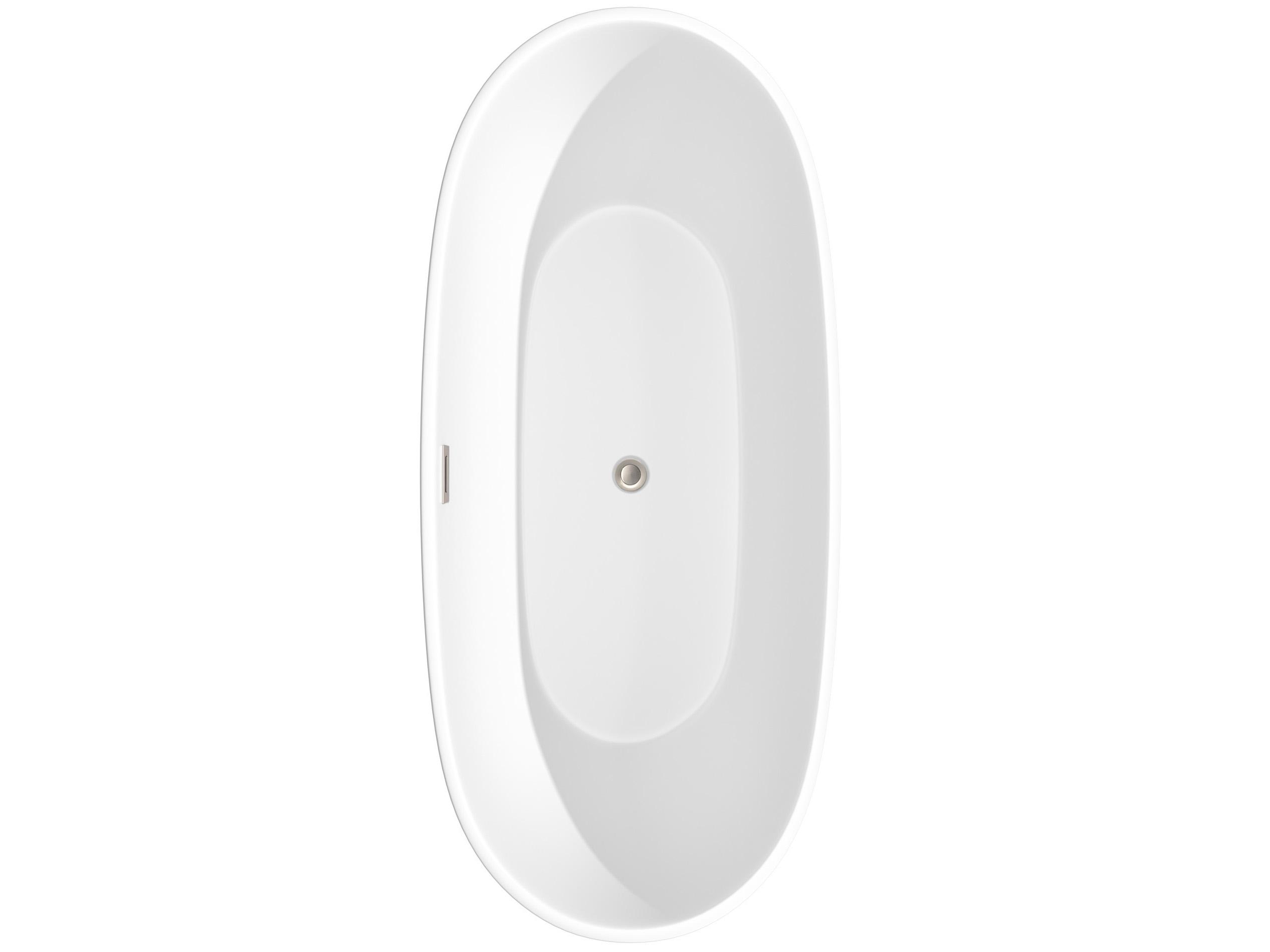 Wyndham Collection Juno Matte White Bathtub with Drain and Overflow