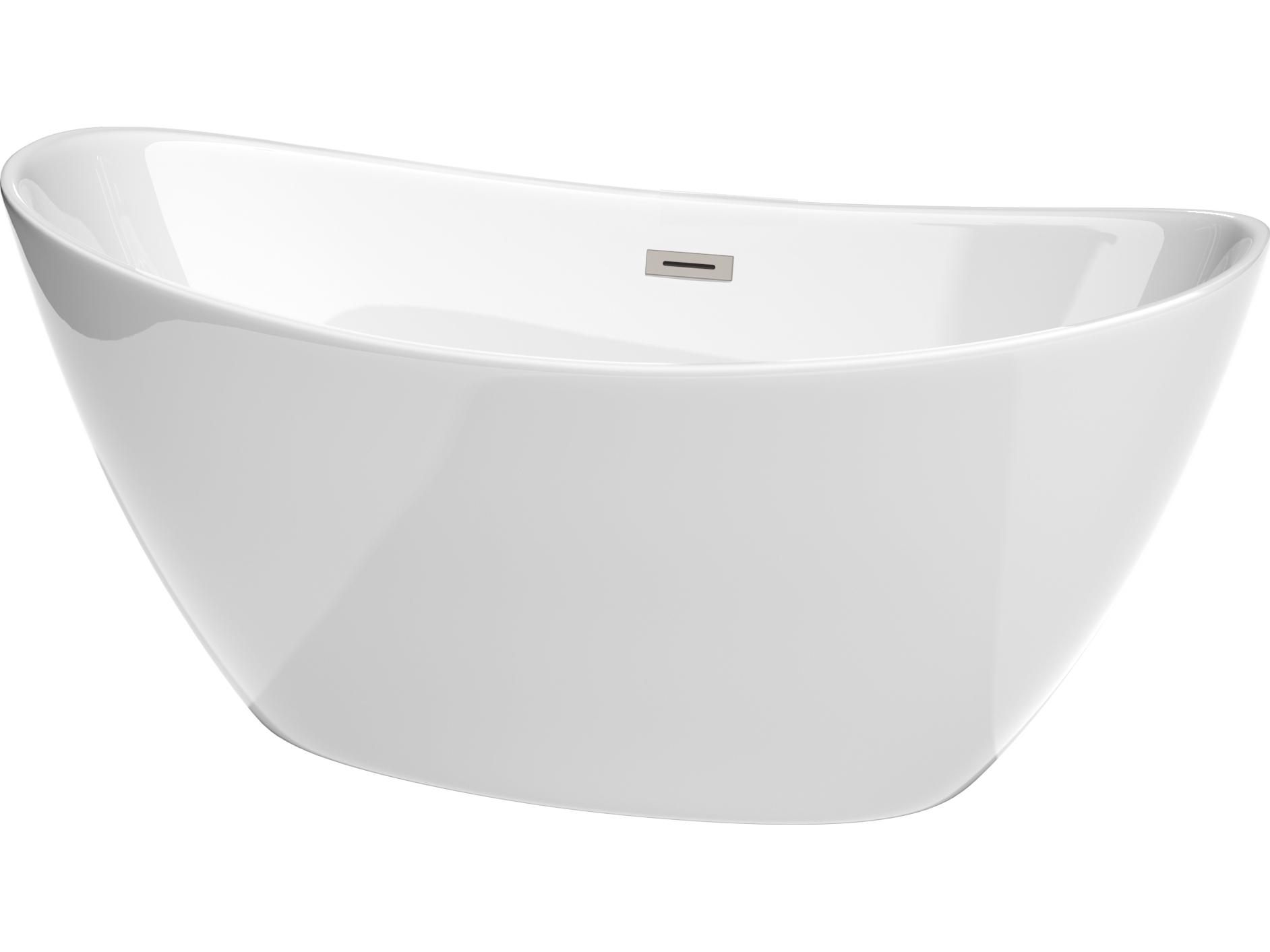 Wyndham Collection Dorrit White Bathtub with Drain and Overflow