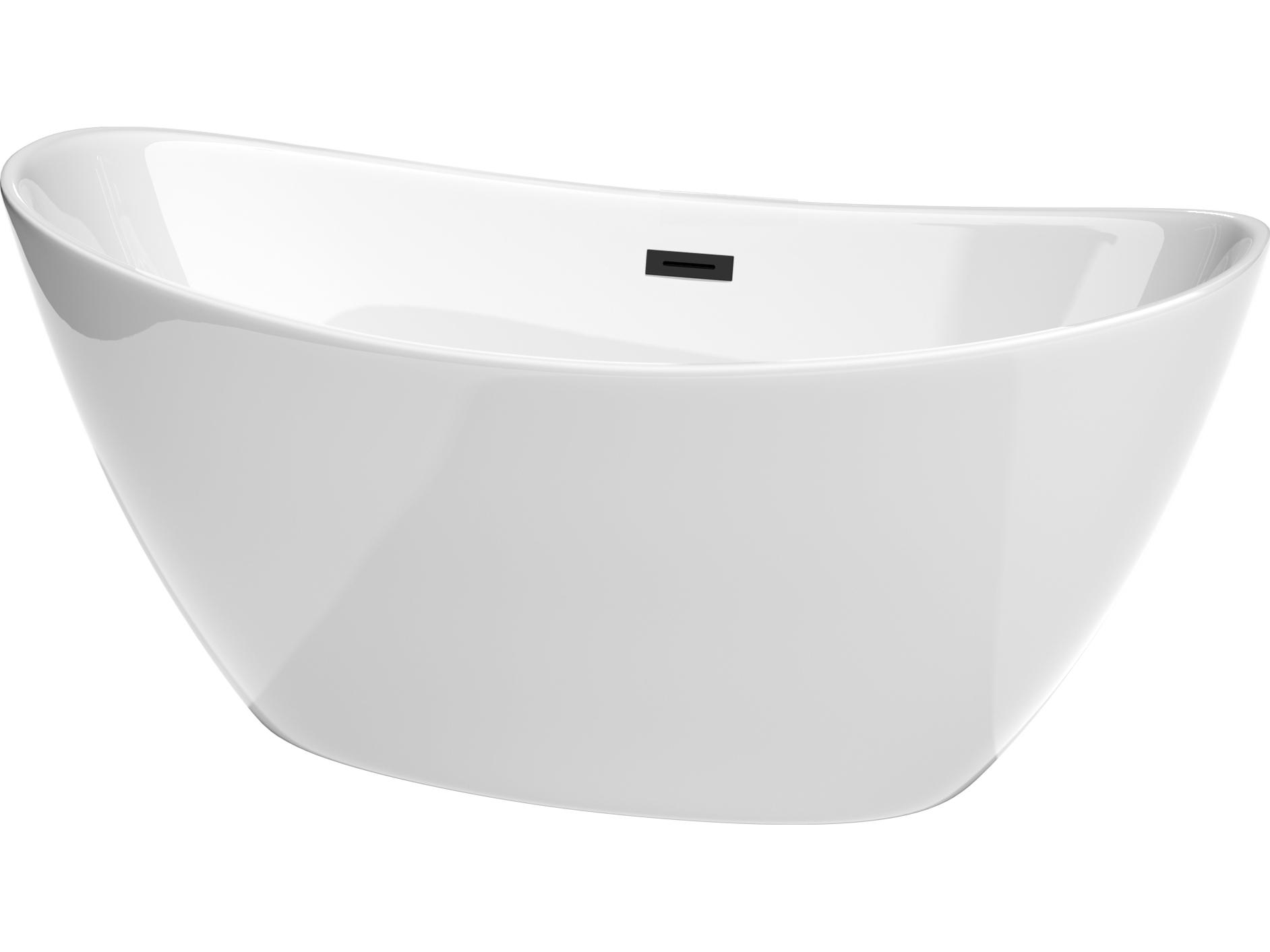Wyndham Collection Dorrit White Bathtub with Drain and Overflow