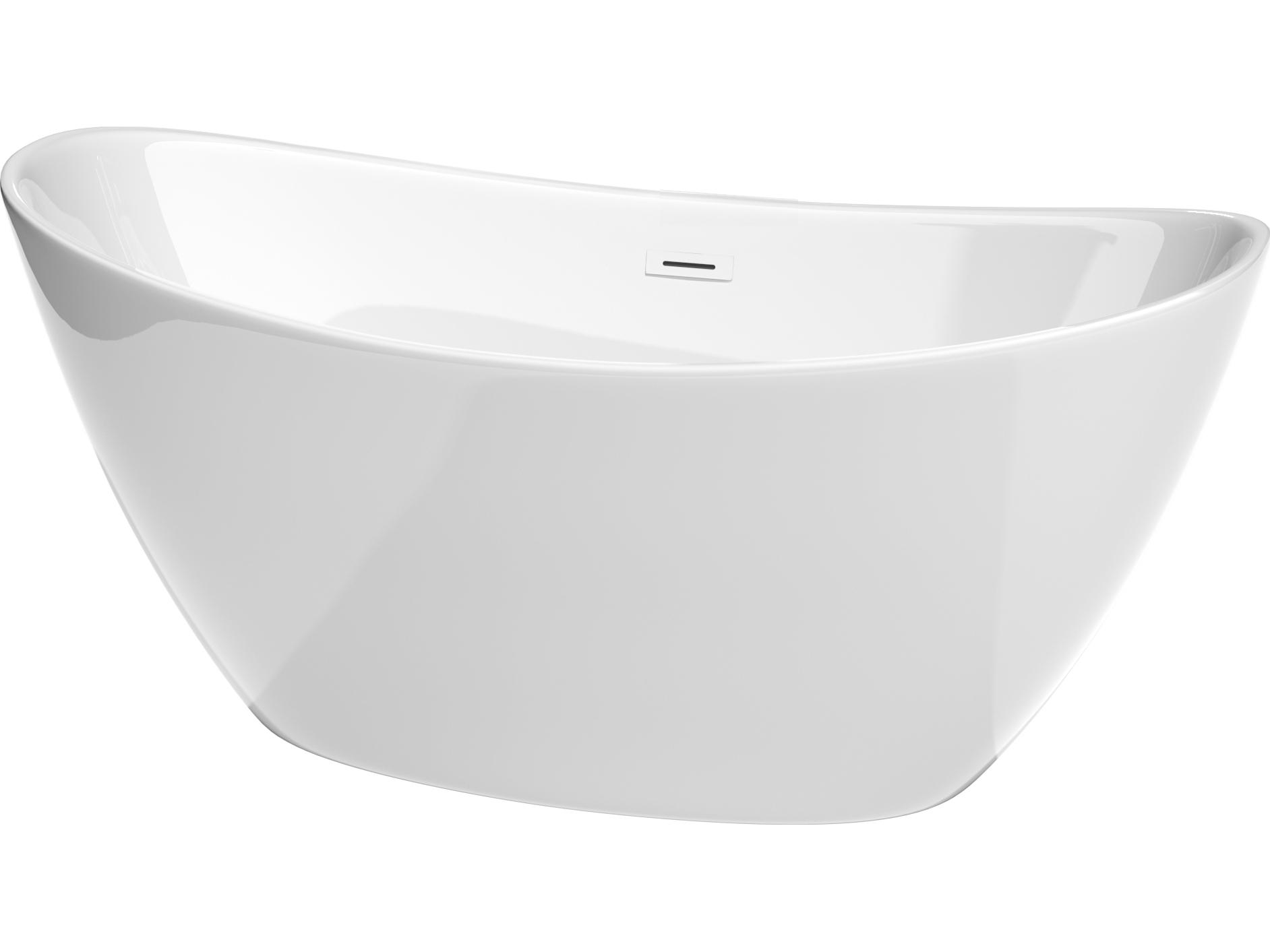 Wyndham Collection Dorrit White Bathtub with Drain and Overflow