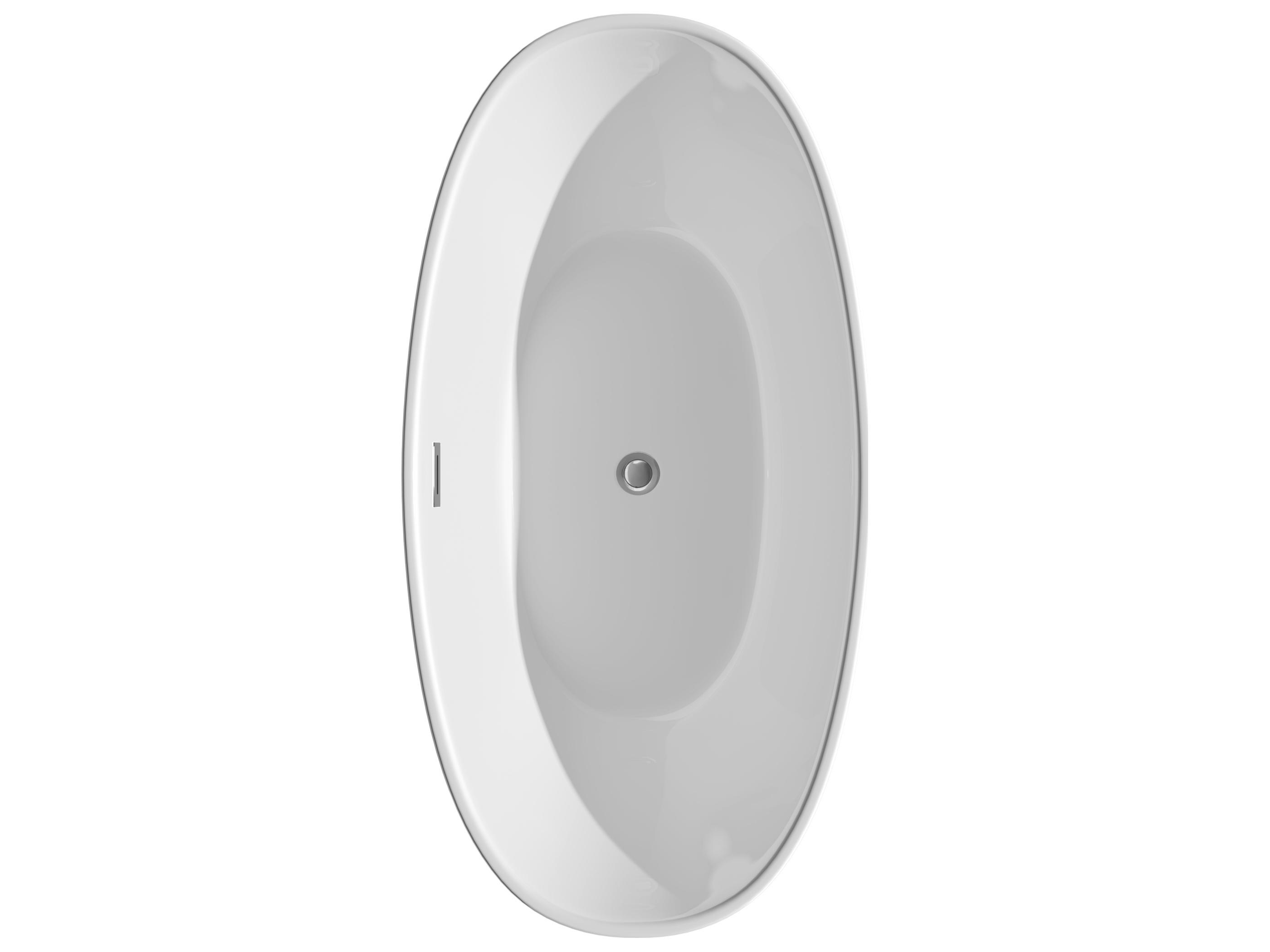 Wyndham Collection Dorrit White Bathtub with Drain and Overflow